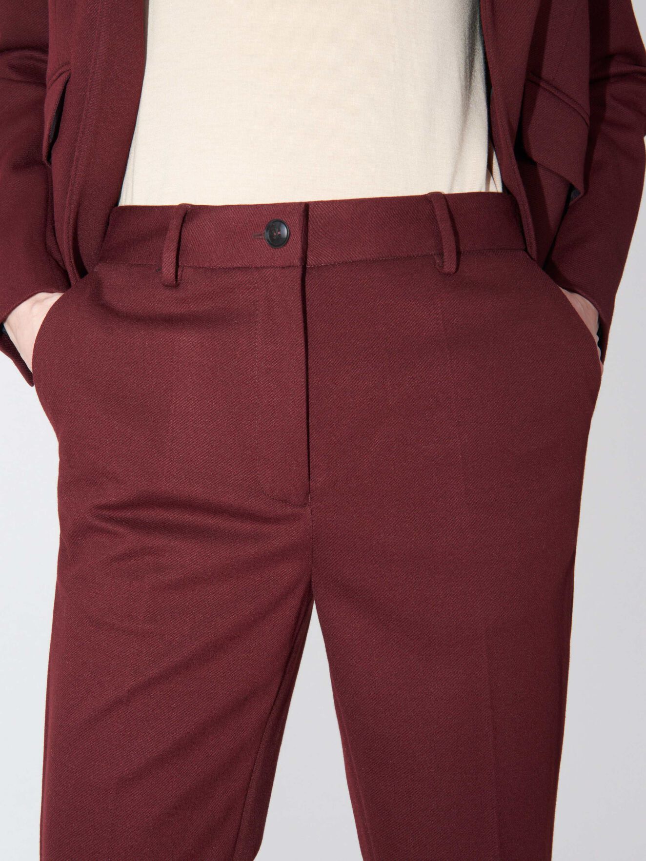 Bloss Trousers in Wine from Tiger of Sweden Bloss Trousers in Wine from Tiger of Sweden