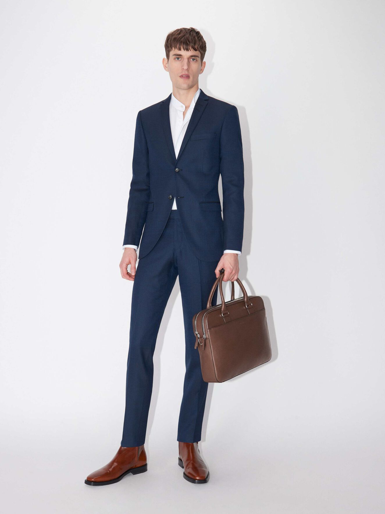 Burin Briefcase in Cognac from Tiger of Sweden Burin Briefcase in Cognac from Tiger of Sweden