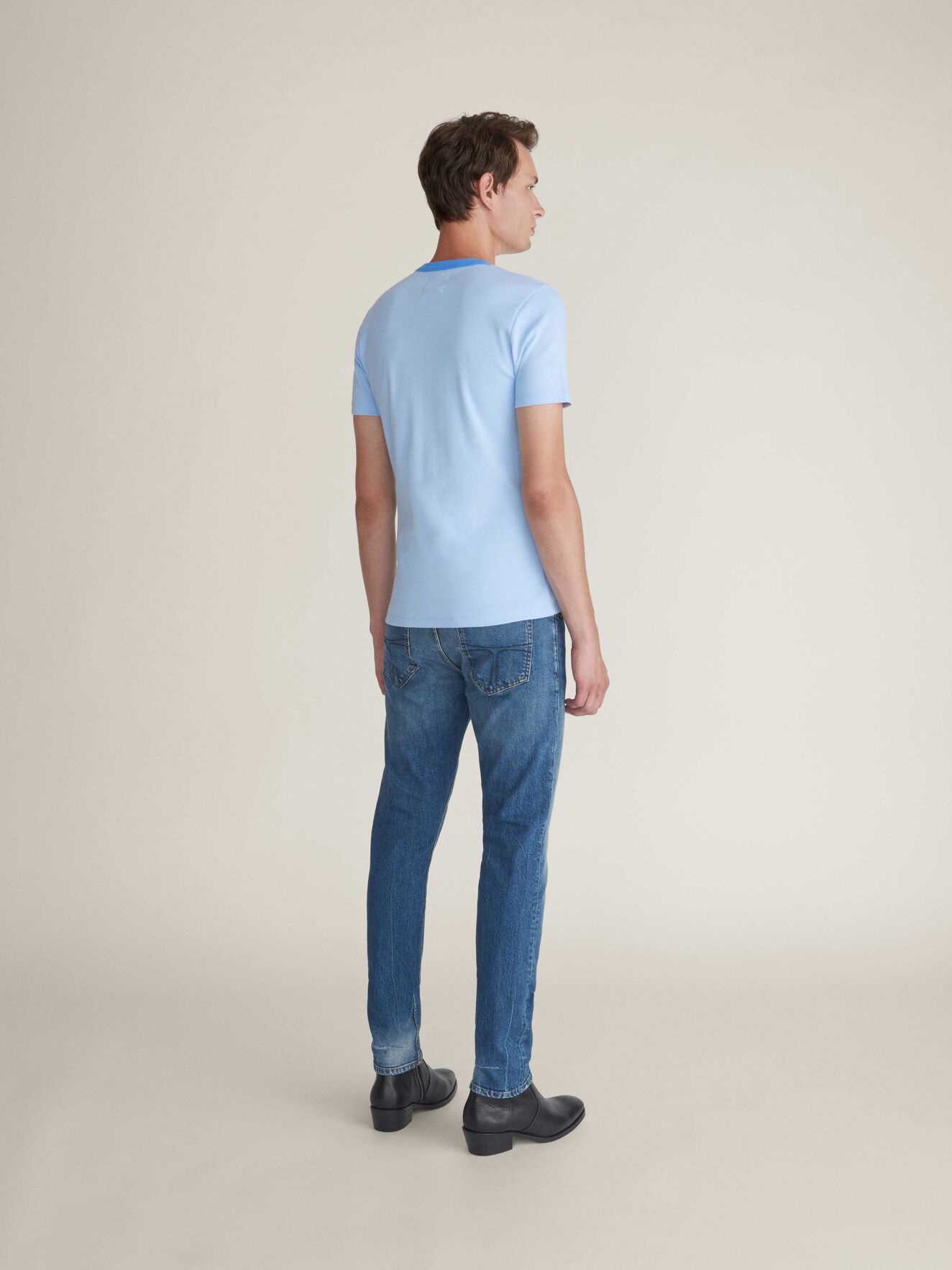 Essek T-Shirt in Chambray Blue from Tiger of Sweden Essek T-Shirt in Chambray Blue from Tiger of Sweden