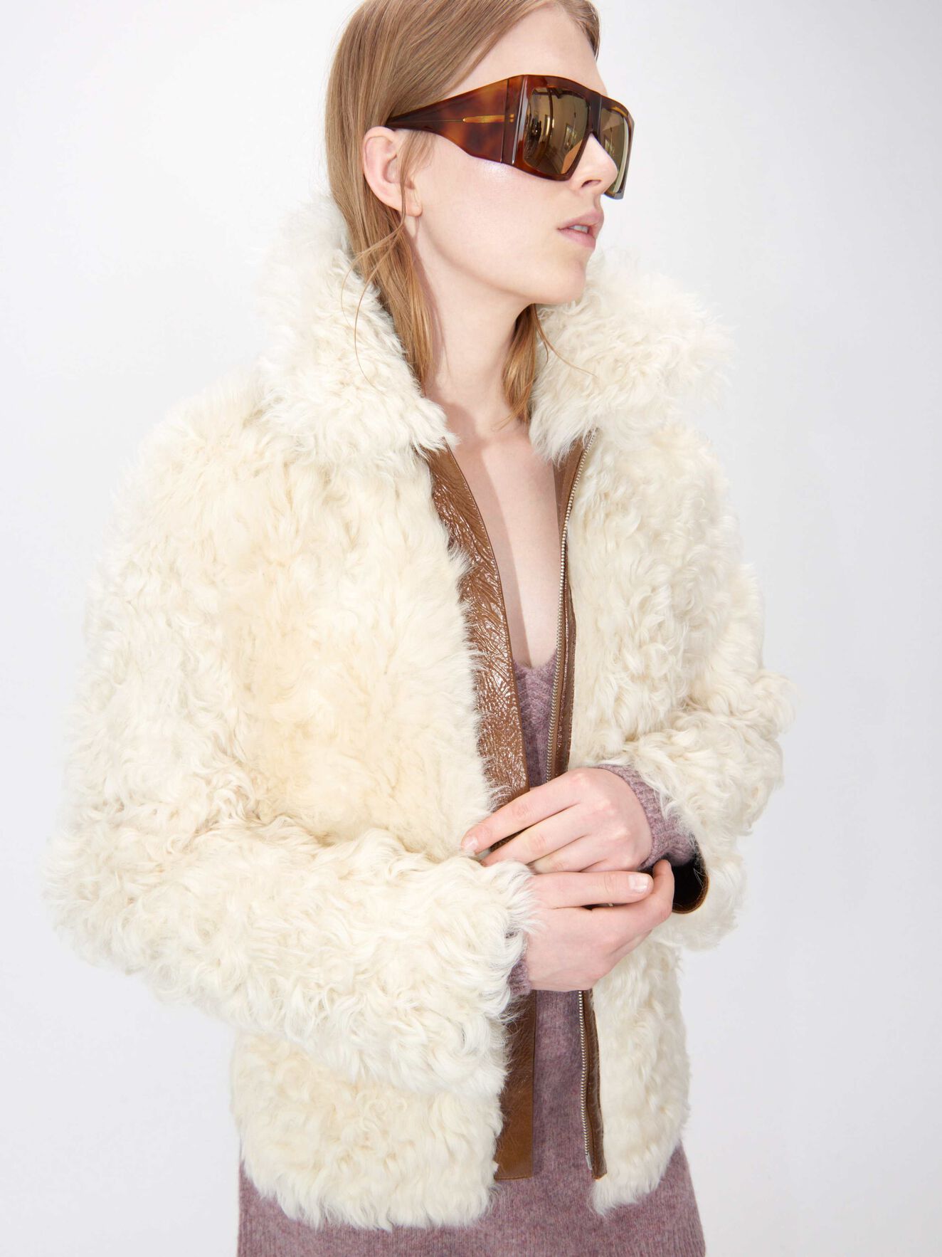 Furbee Jacket in Star White from Tiger of Sweden Furbee Jacket in Star White from Tiger of Sweden
