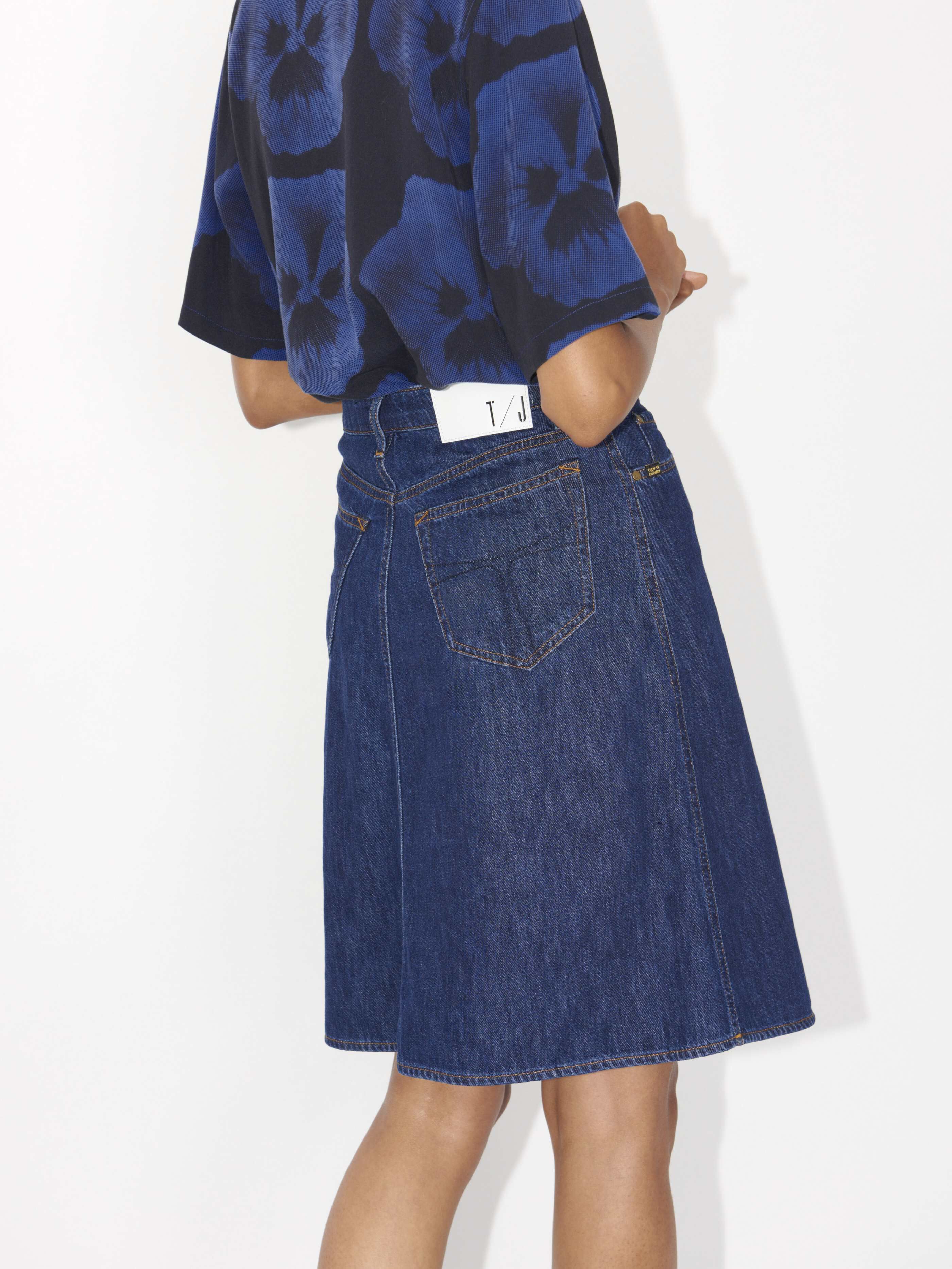 tiger denim skirt