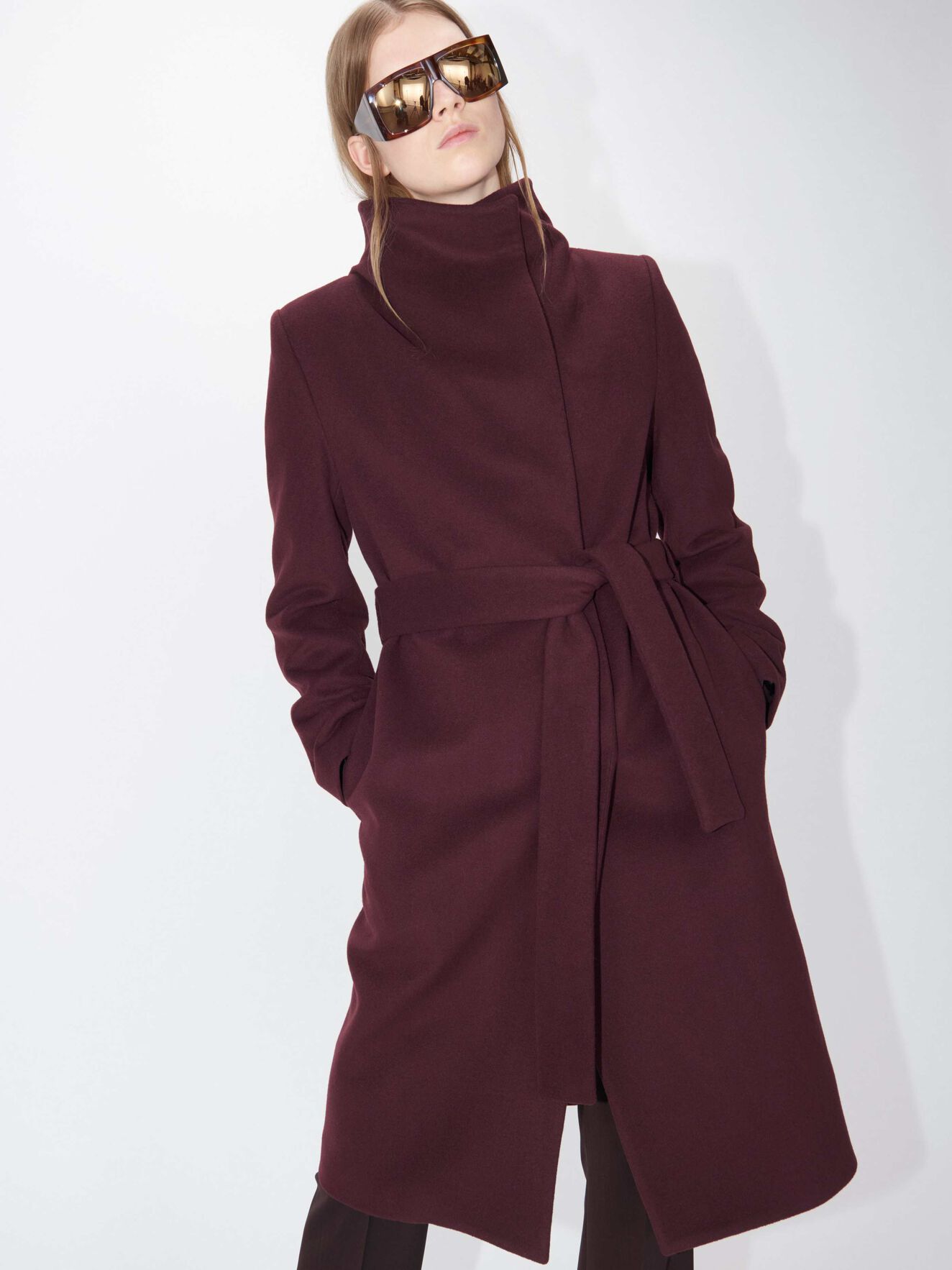 Syriga Coat in Wine from Tiger of Sweden Syriga Coat in Wine from Tiger of Sweden