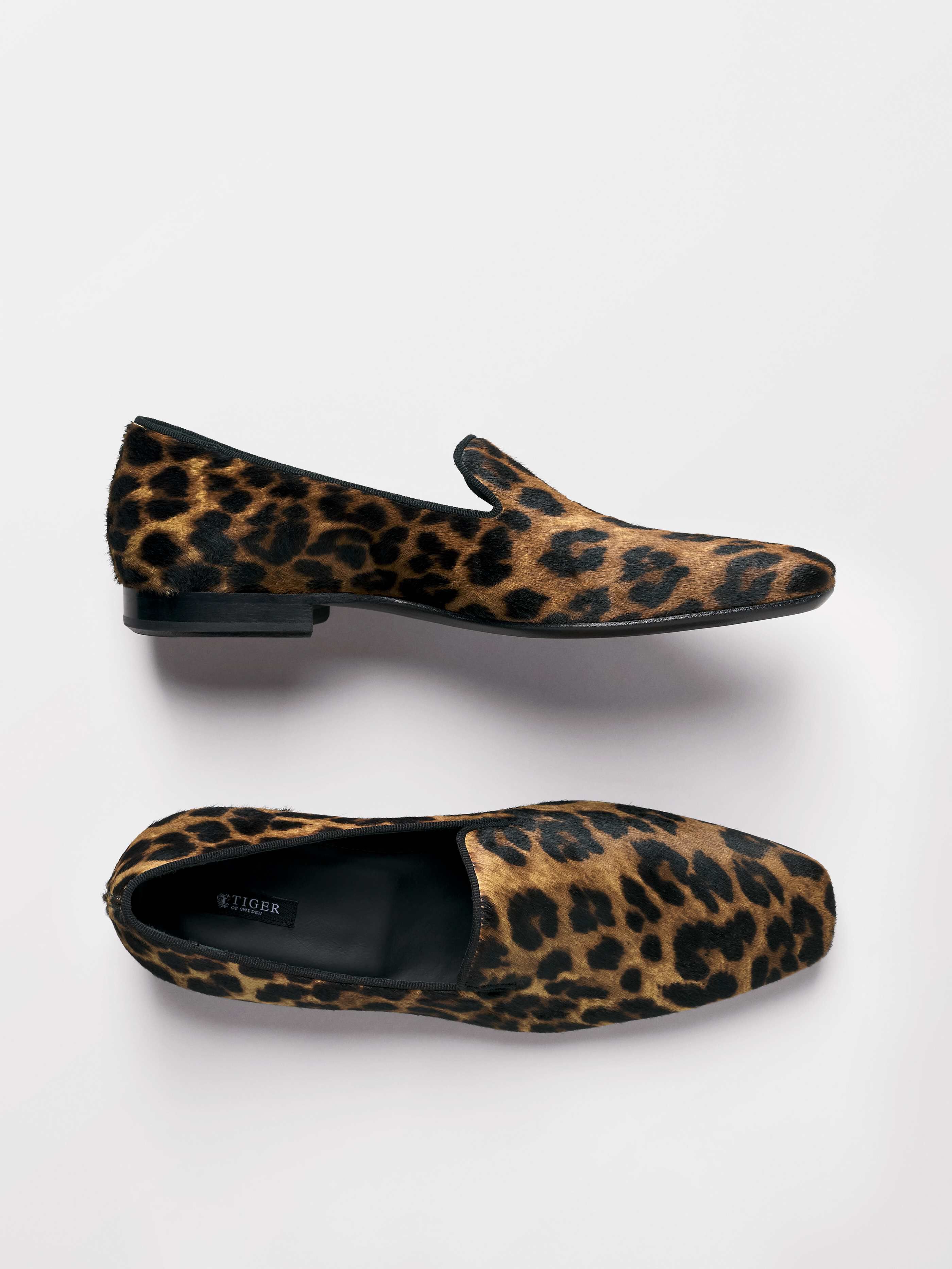 tiger print loafers