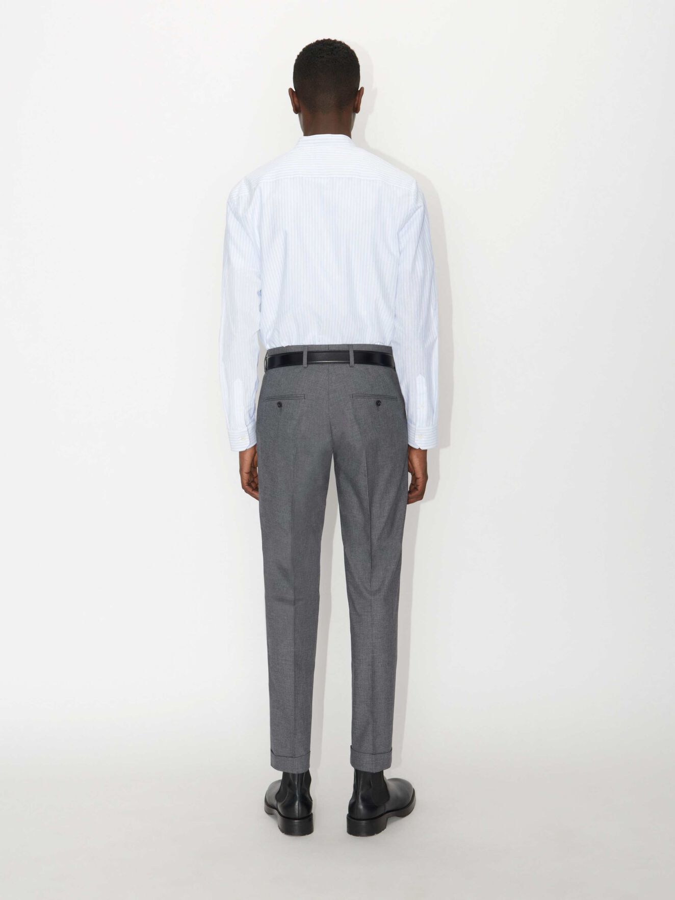 Tilman Trousers in Med Grey Mel from Tiger of Sweden Tilman Trousers in Med Grey Mel from Tiger of Sweden