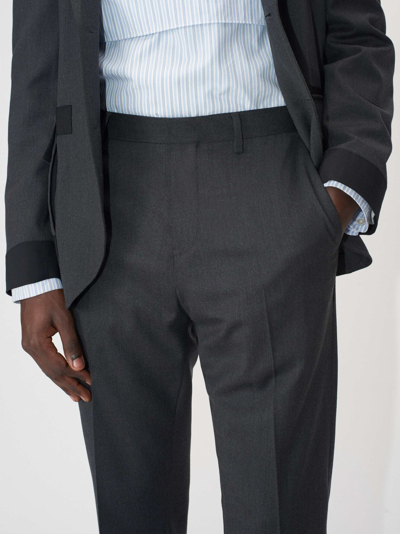 Cone Trousers in Dark grey Mel from Tiger of Sweden Cone Trousers in Dark grey Mel from Tiger of Sweden