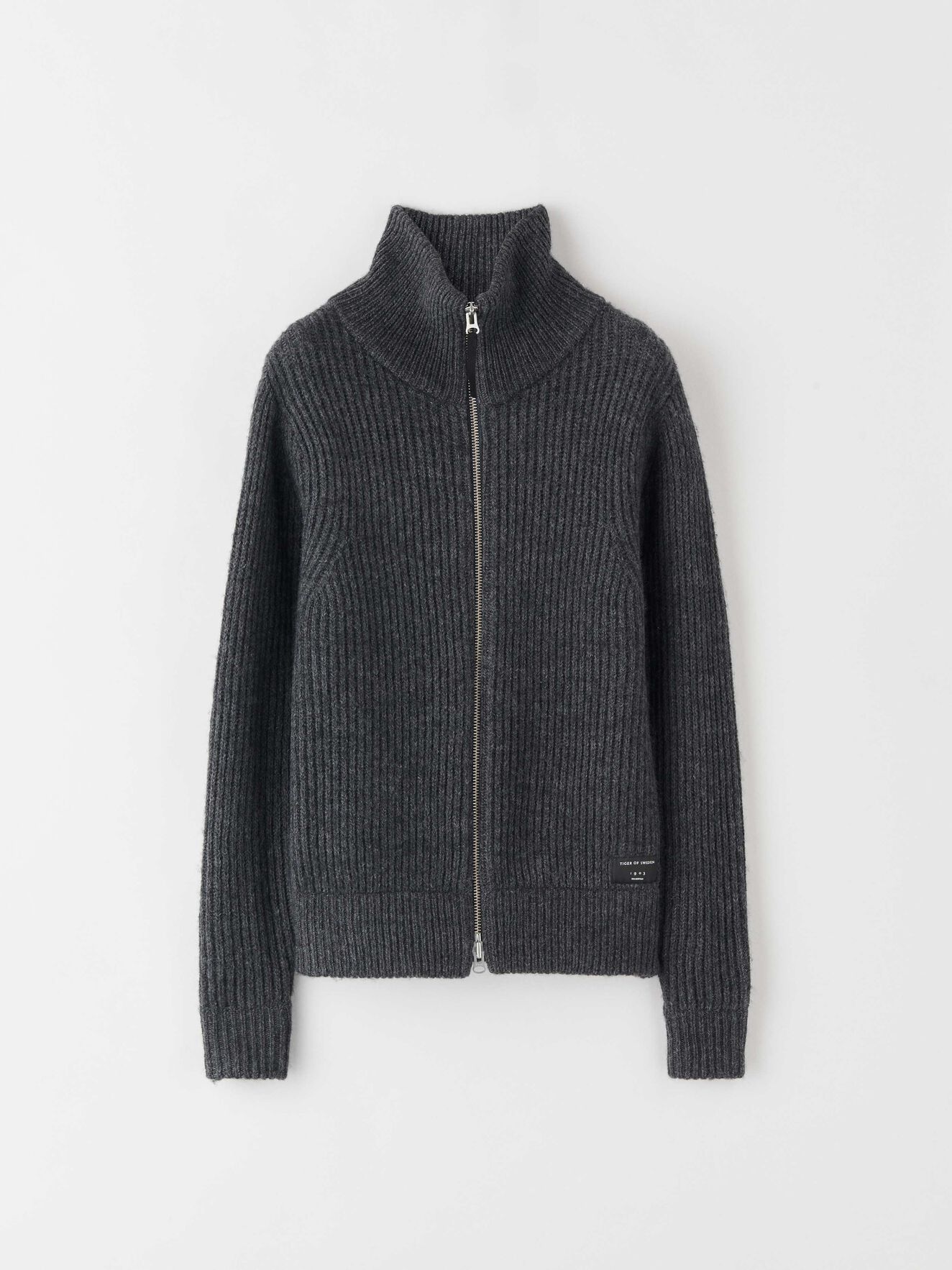 Nyman Cardigan in Dark grey Mel from Tiger of Sweden Nyman Cardigan in Dark grey Mel from Tiger of Sweden