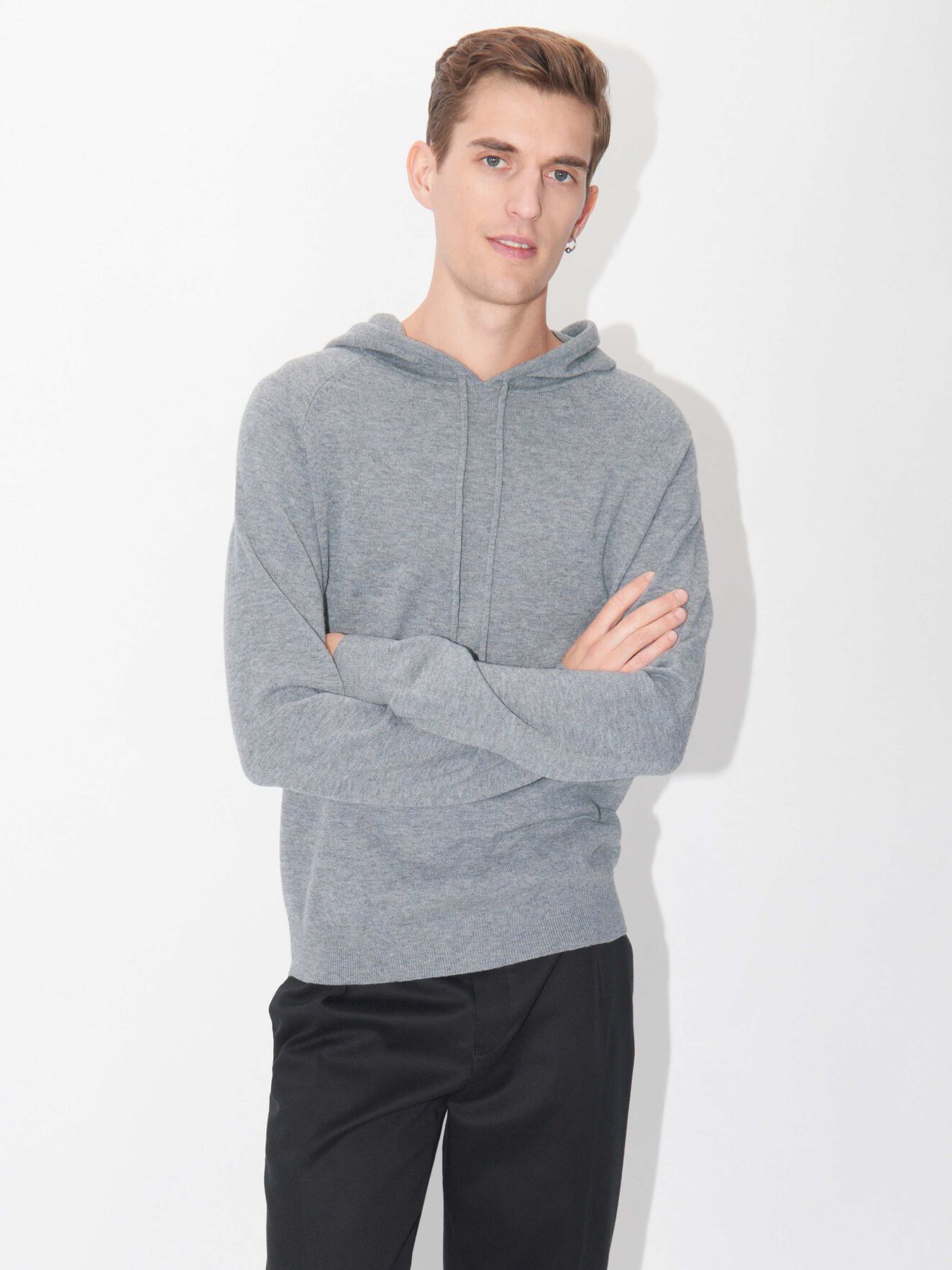 Nakkne Pullover in Med Grey Mel from Tiger of Sweden Nakkne Pullover in Med Grey Mel from Tiger of Sweden