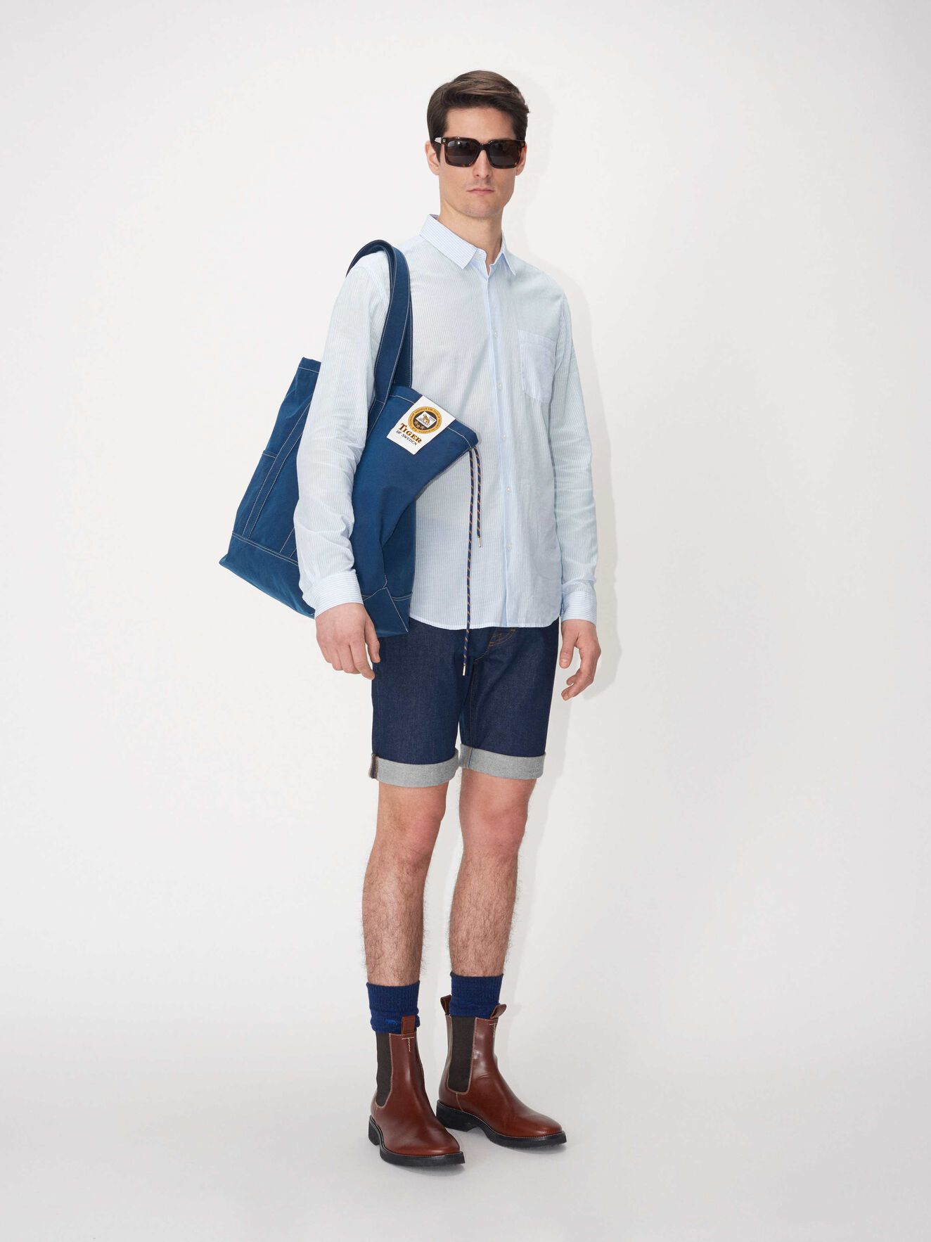 Bardan Shirt in Chambray Blue from Tiger of Sweden Bardan Shirt in Chambray Blue from Tiger of Sweden