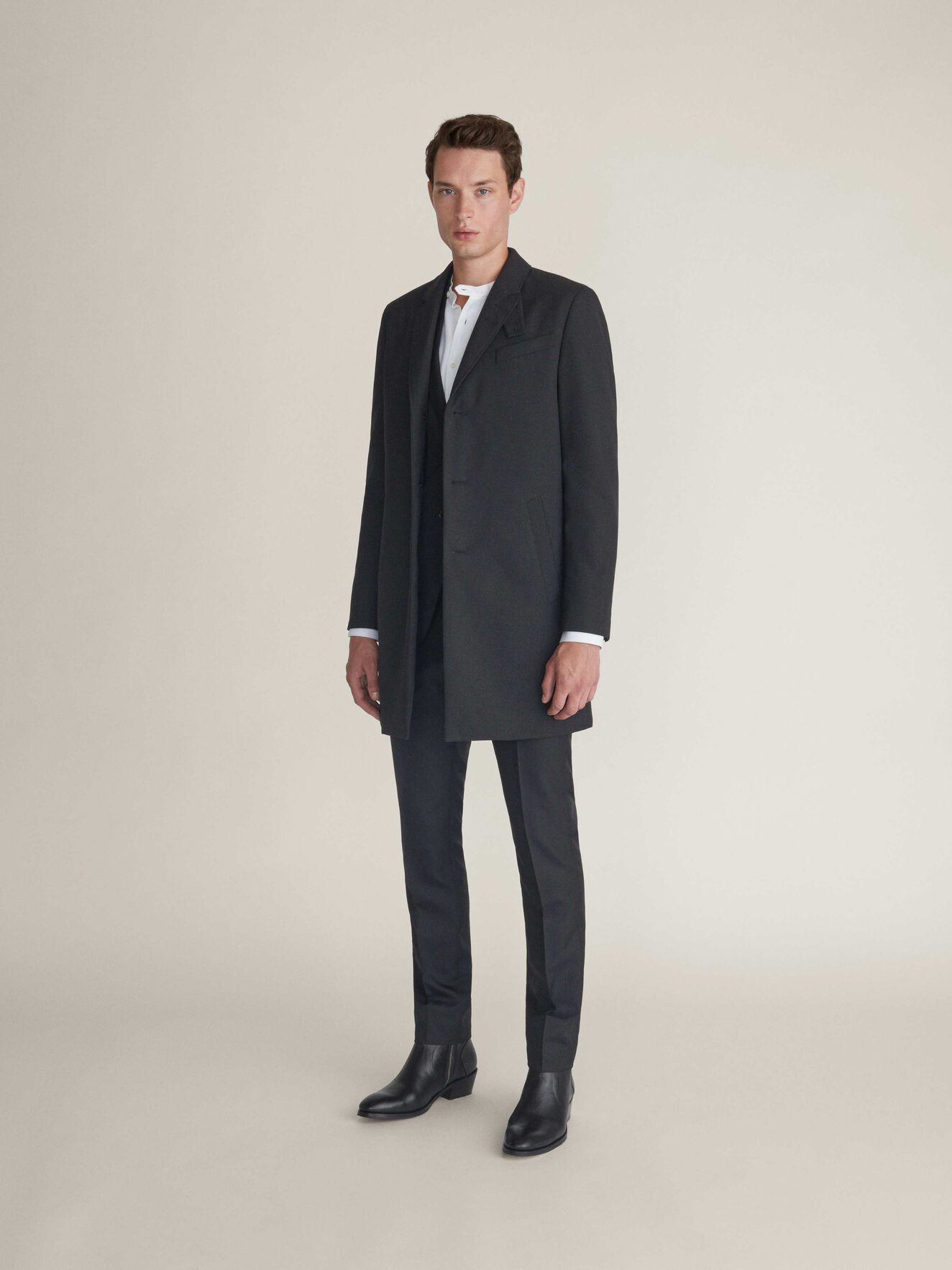 Cempey Coat in Dark grey Mel from Tiger of Sweden Cempey Coat in Dark grey Mel from Tiger of Sweden
