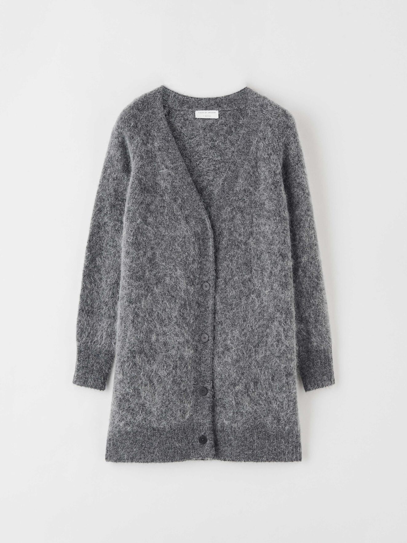 Preza Cardigan in Dark grey Mel from Tiger of Sweden Preza Cardigan in Dark grey Mel from Tiger of Sweden