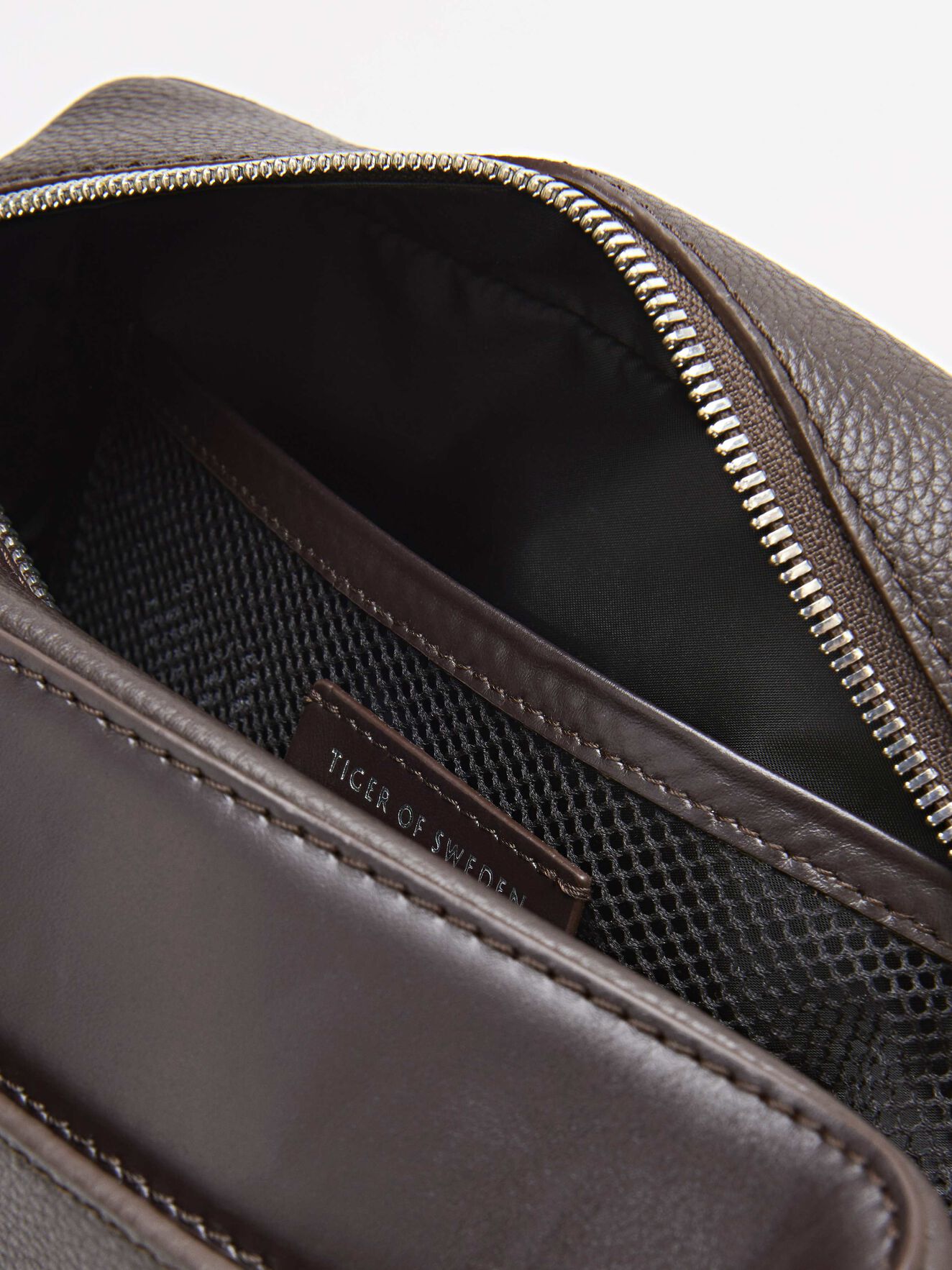 Webb Wash Bag in Dark Brown from Tiger of Sweden Webb Wash Bag in Dark Brown from Tiger of Sweden