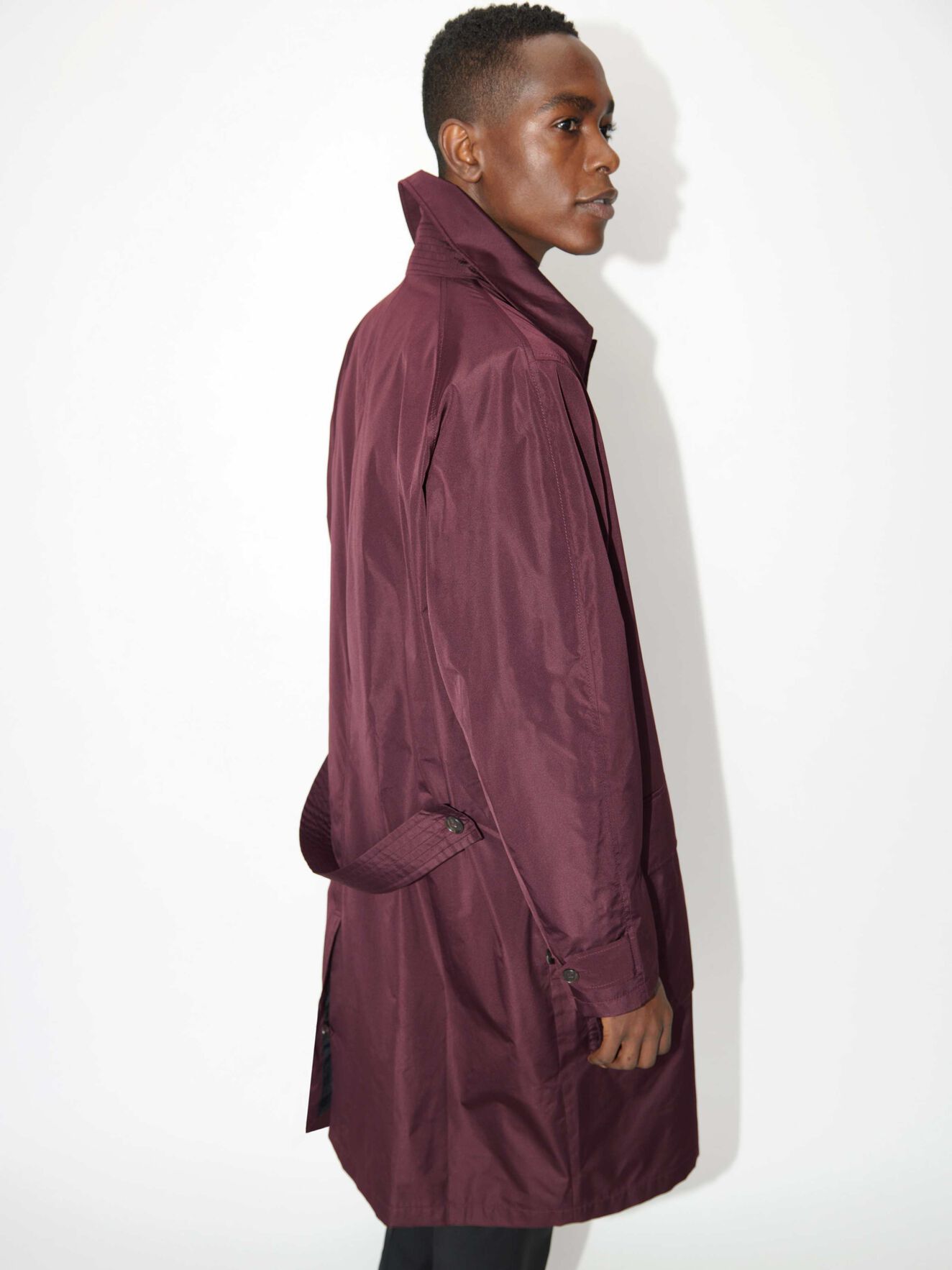 Acaule Coat in Burgundy from Tiger of Sweden Acaule Coat in Burgundy from Tiger of Sweden
