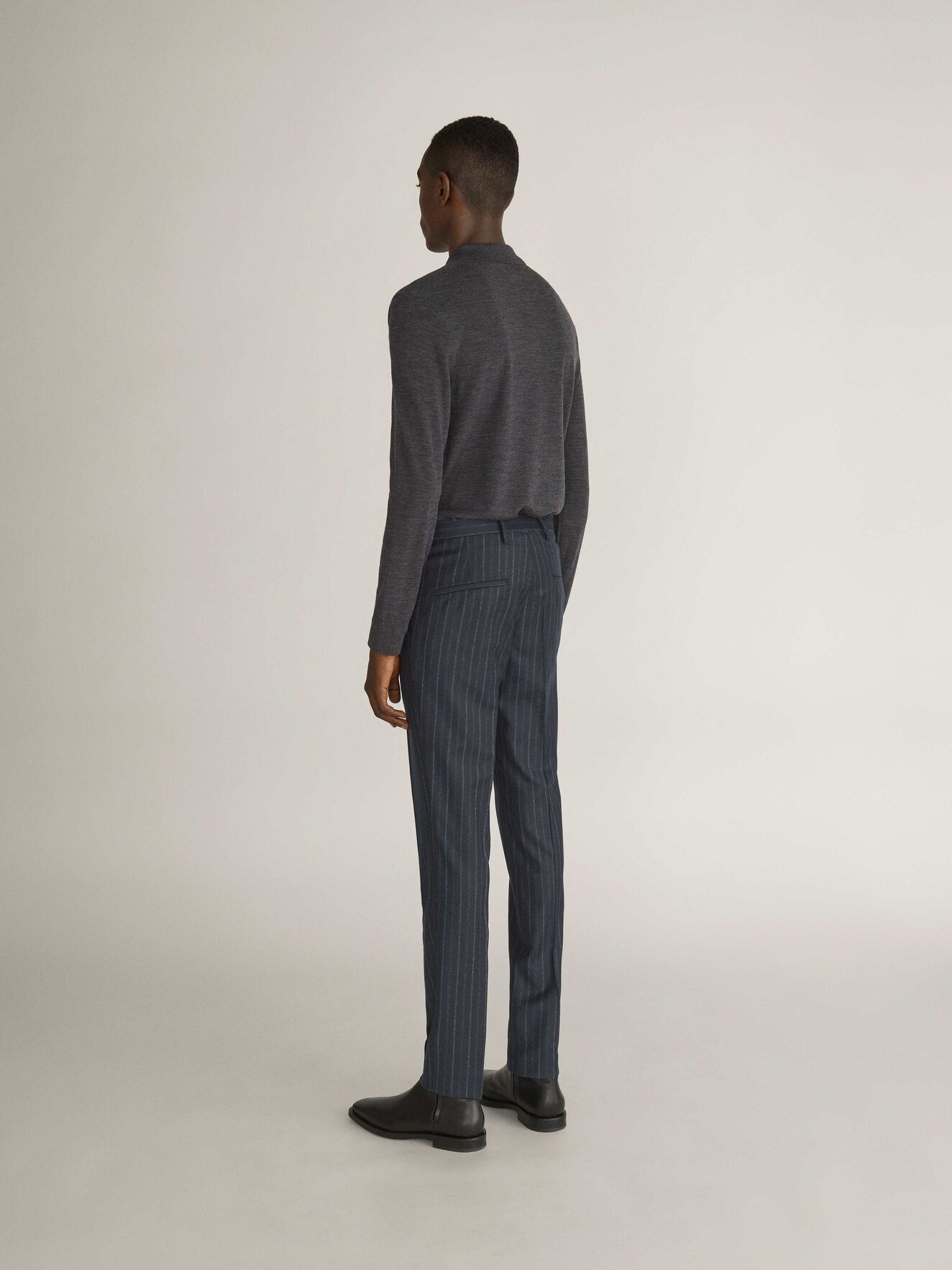 Newton Pullover in Med Grey Mel from Tiger of Sweden Newton Pullover in Med Grey Mel from Tiger of Sweden