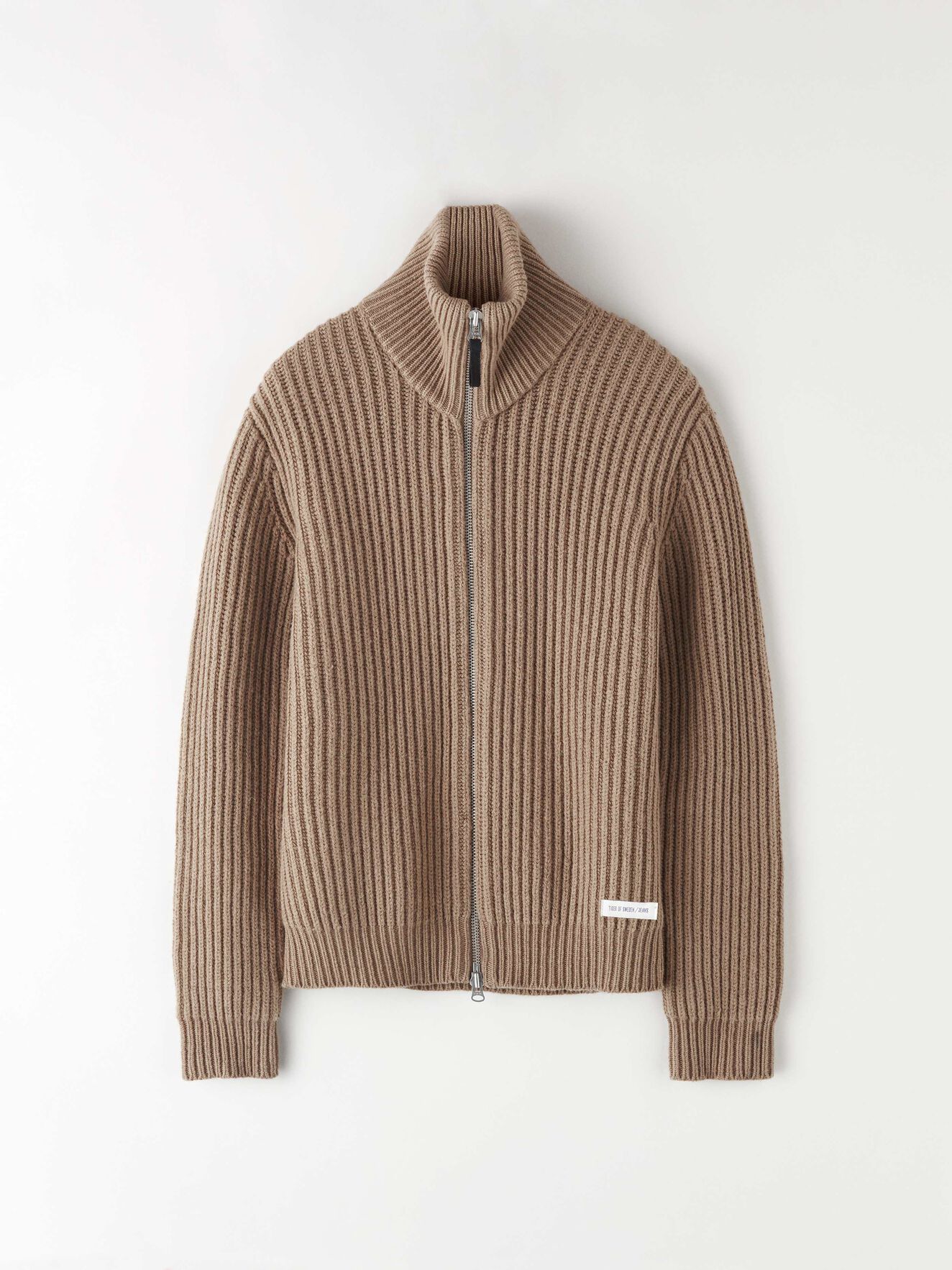 Zip 2W Cardigan in Sand from Tiger of Sweden Zip 2W Cardigan in Sand from Tiger of Sweden