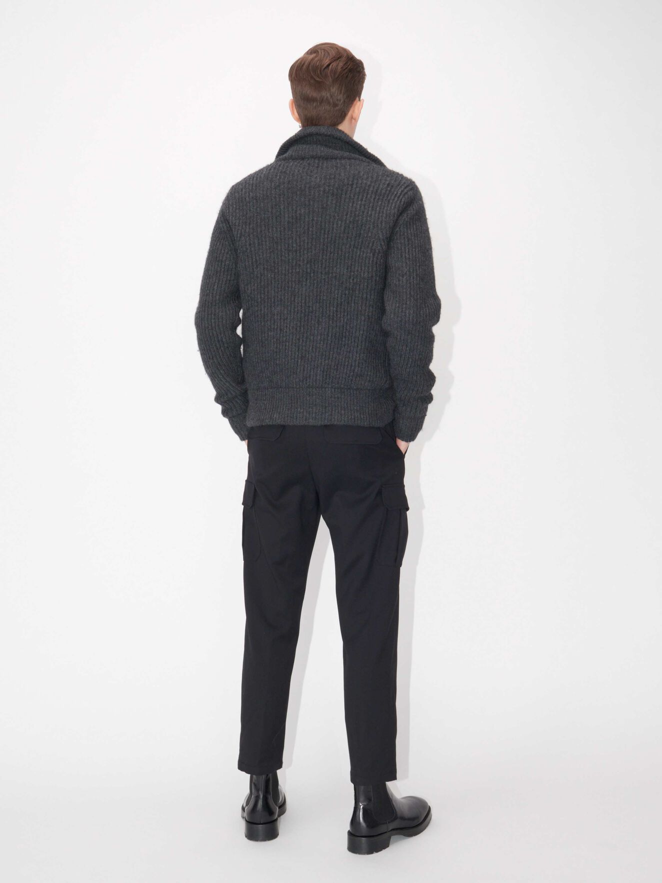 Nyman Cardigan in Dark grey Mel from Tiger of Sweden Nyman Cardigan in Dark grey Mel from Tiger of Sweden