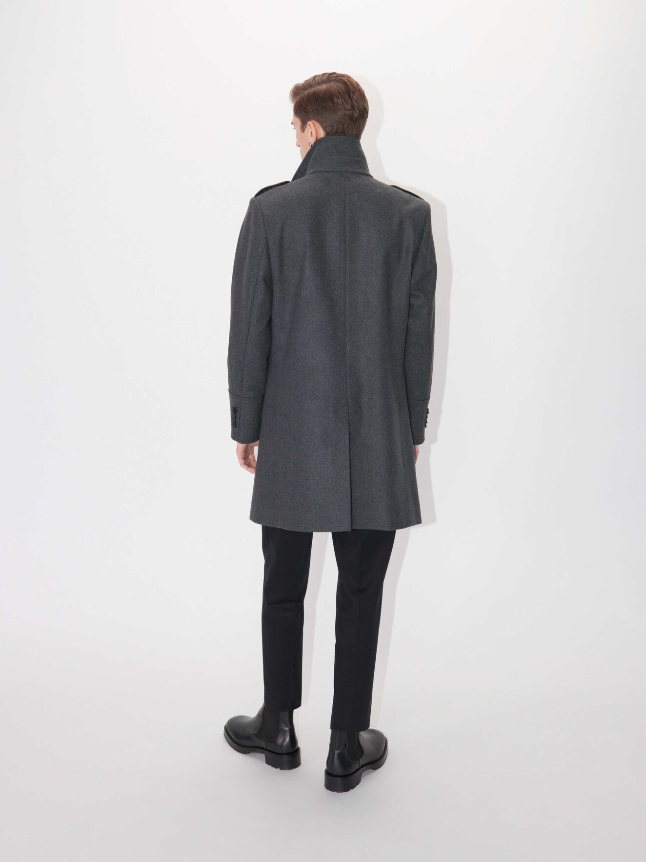 Cunning Coat in Black/grey melange from Tiger of Sweden Cunning Coat in Black/grey melange from Tiger of Sweden