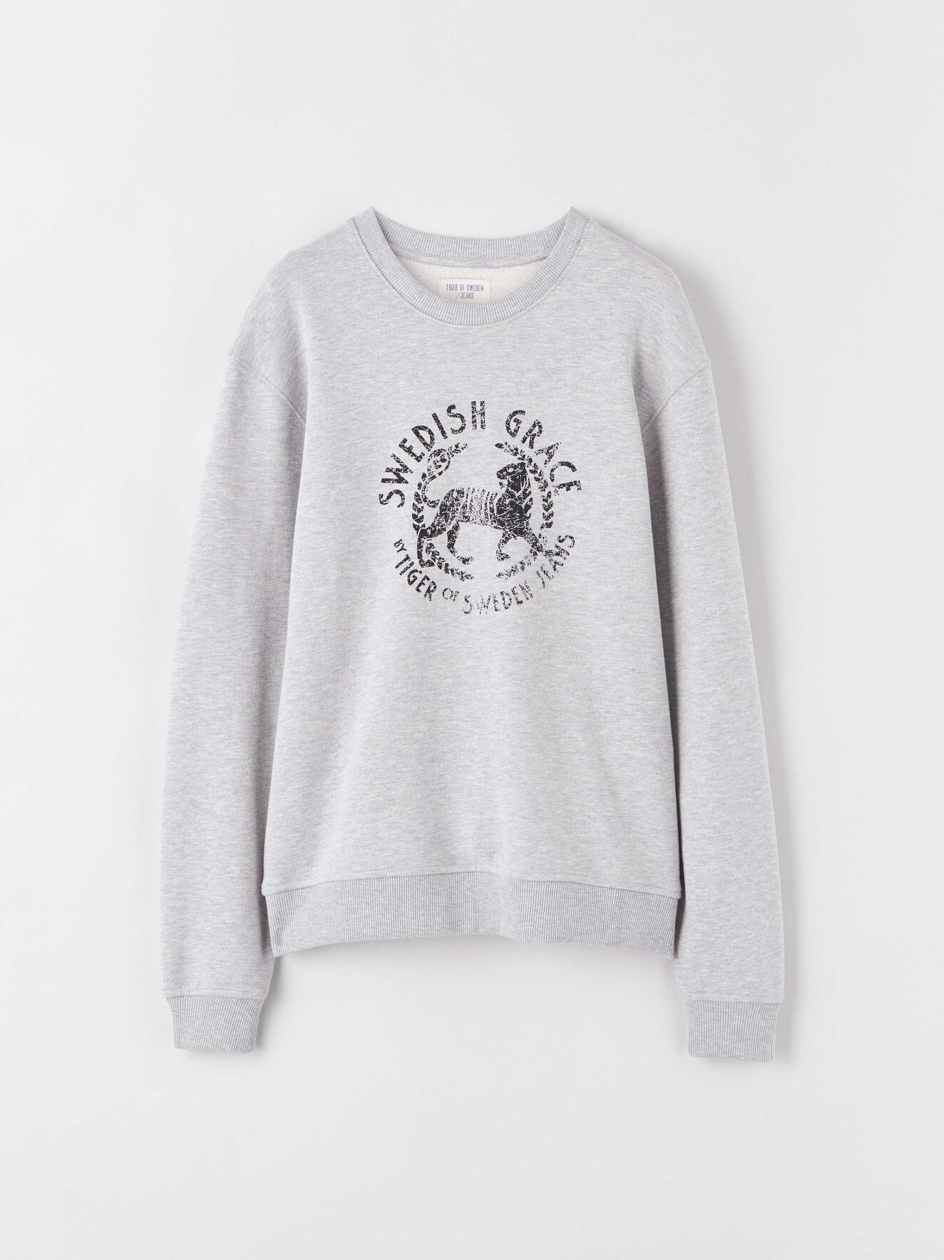 Tano Pr Sweatshirt in Med Grey Mel from Tiger of Sweden Tano Pr Sweatshirt in Med Grey Mel from Tiger of Sweden