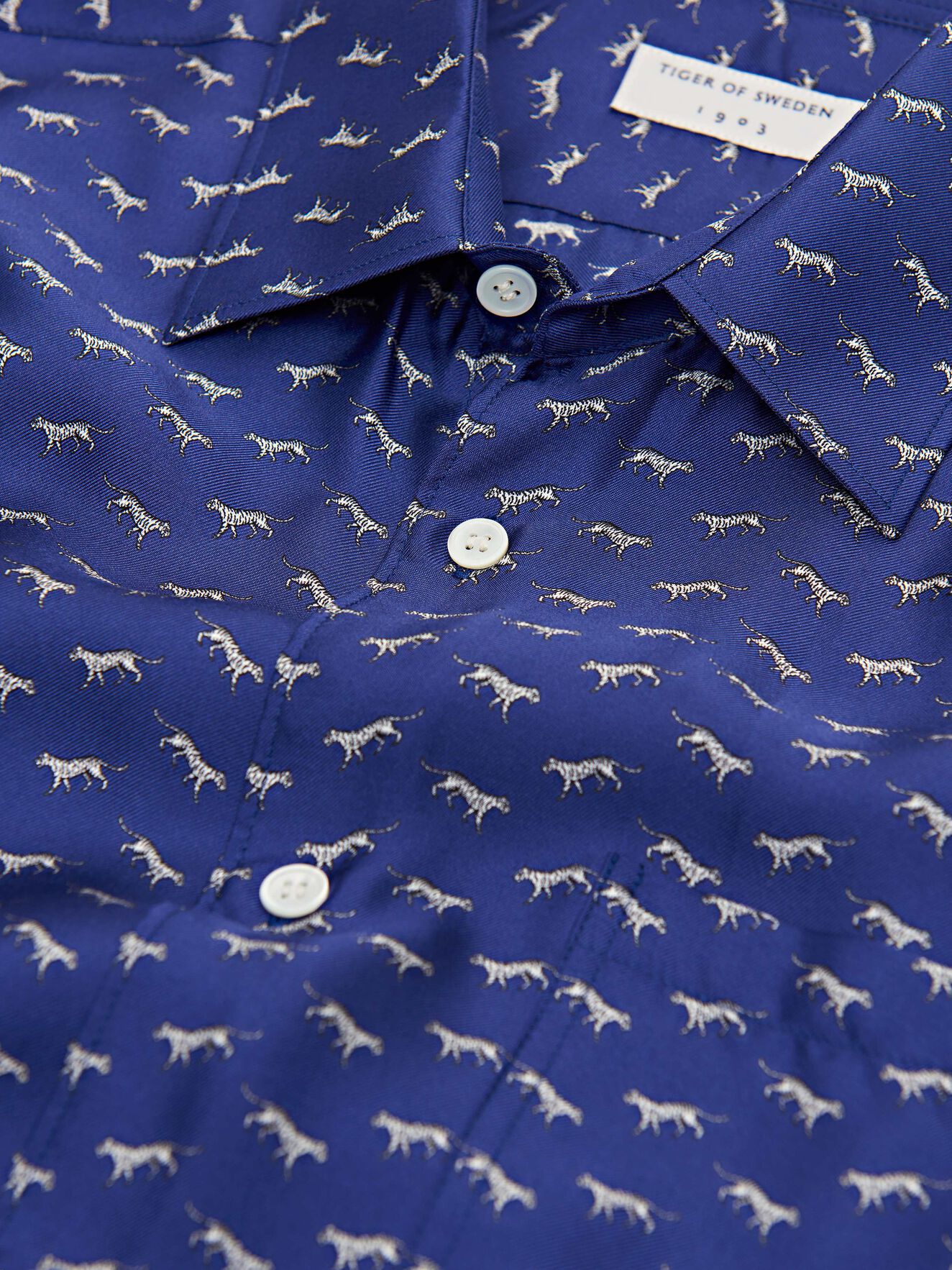 Fonzo Shirt in Deep Ocean Blue from Tiger of Sweden Fonzo Shirt in Deep Ocean Blue from Tiger of Sweden