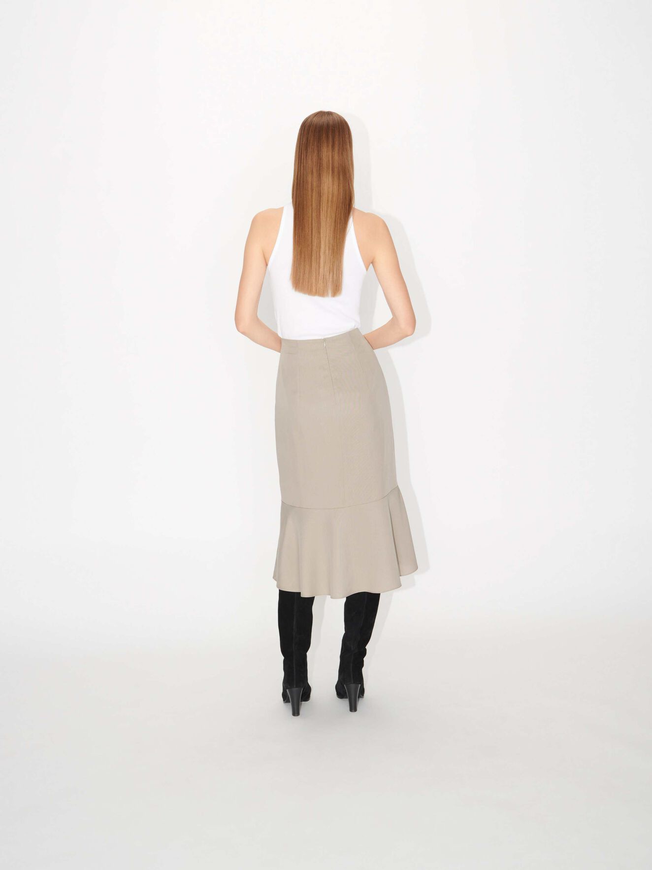 Maalia Skirt in Pale Mocha from Tiger of Sweden Maalia Skirt in Pale Mocha from Tiger of Sweden