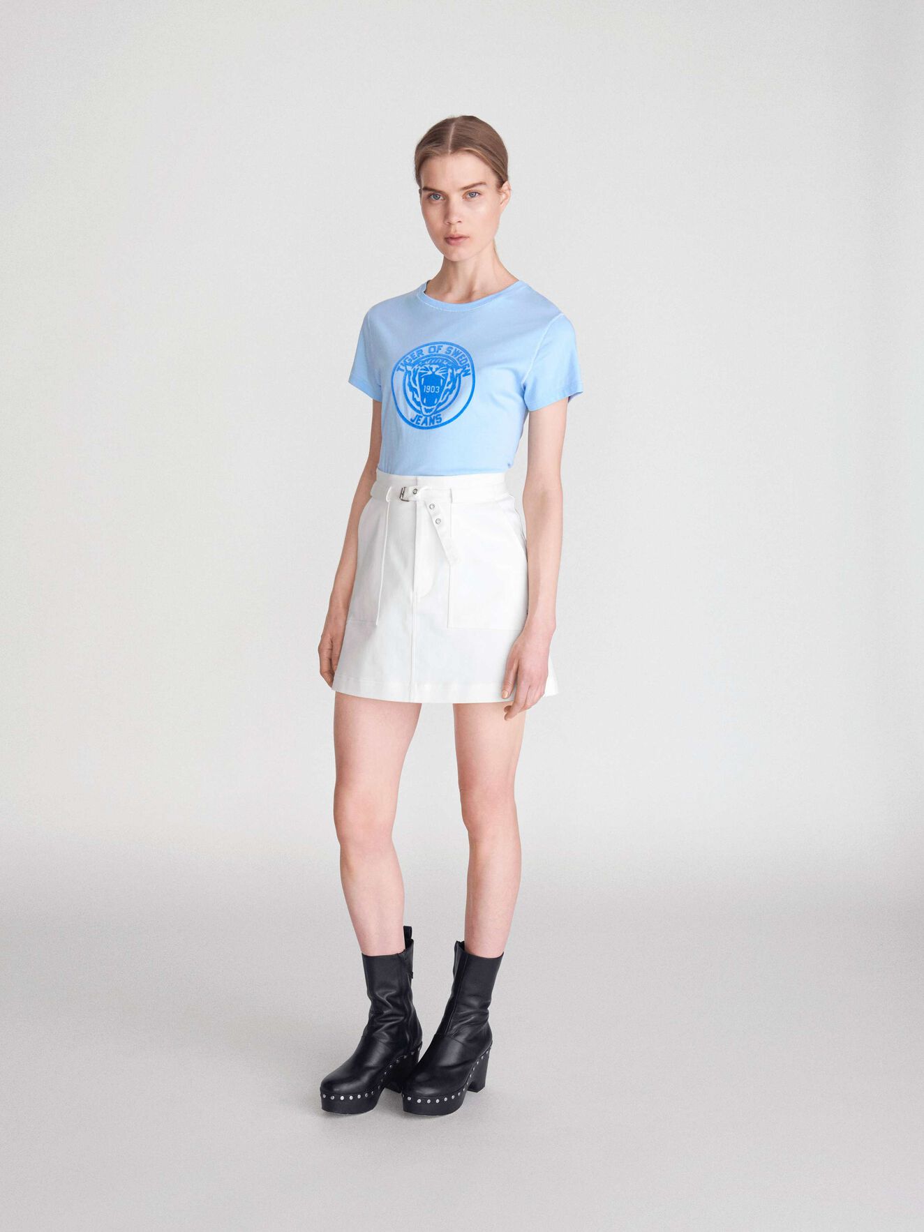 Nice Pr T-Shirt in Chambray Blue from Tiger of Sweden Nice Pr T-Shirt in Chambray Blue from Tiger of Sweden