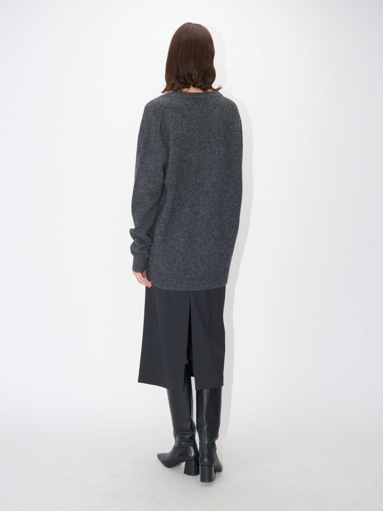Moonflow Pullover in Dark grey Mel from Tiger of Sweden Moonflow Pullover in Dark grey Mel from Tiger of Sweden