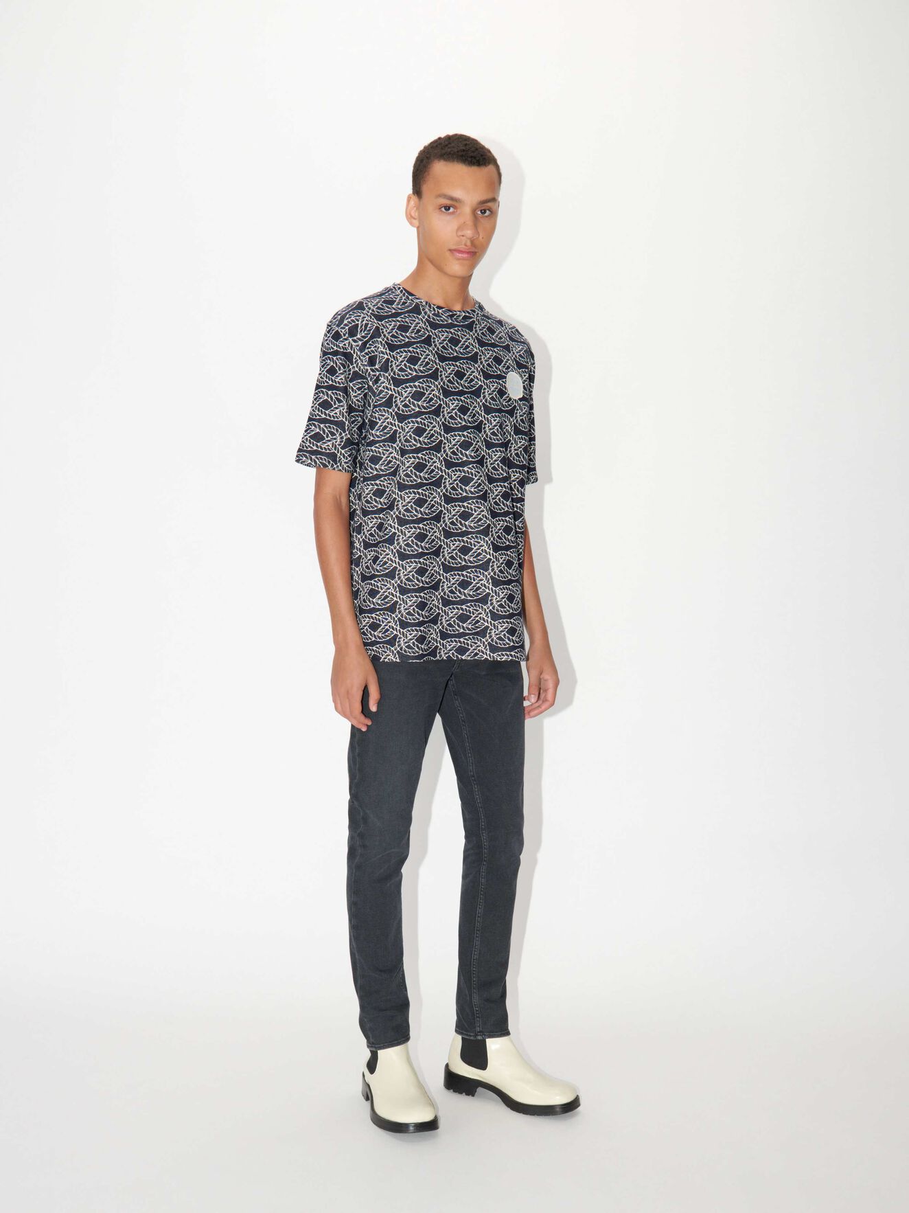 Ton Aop T-Shirt in Black from Tiger of Sweden Ton Aop T-Shirt in Black from Tiger of Sweden