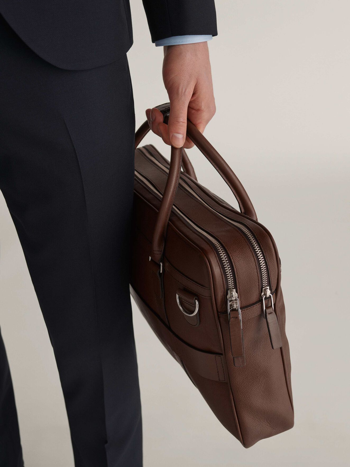 Printel Briefcase in Medium Brown from Tiger of Sweden Printel Briefcase in Medium Brown from Tiger of Sweden