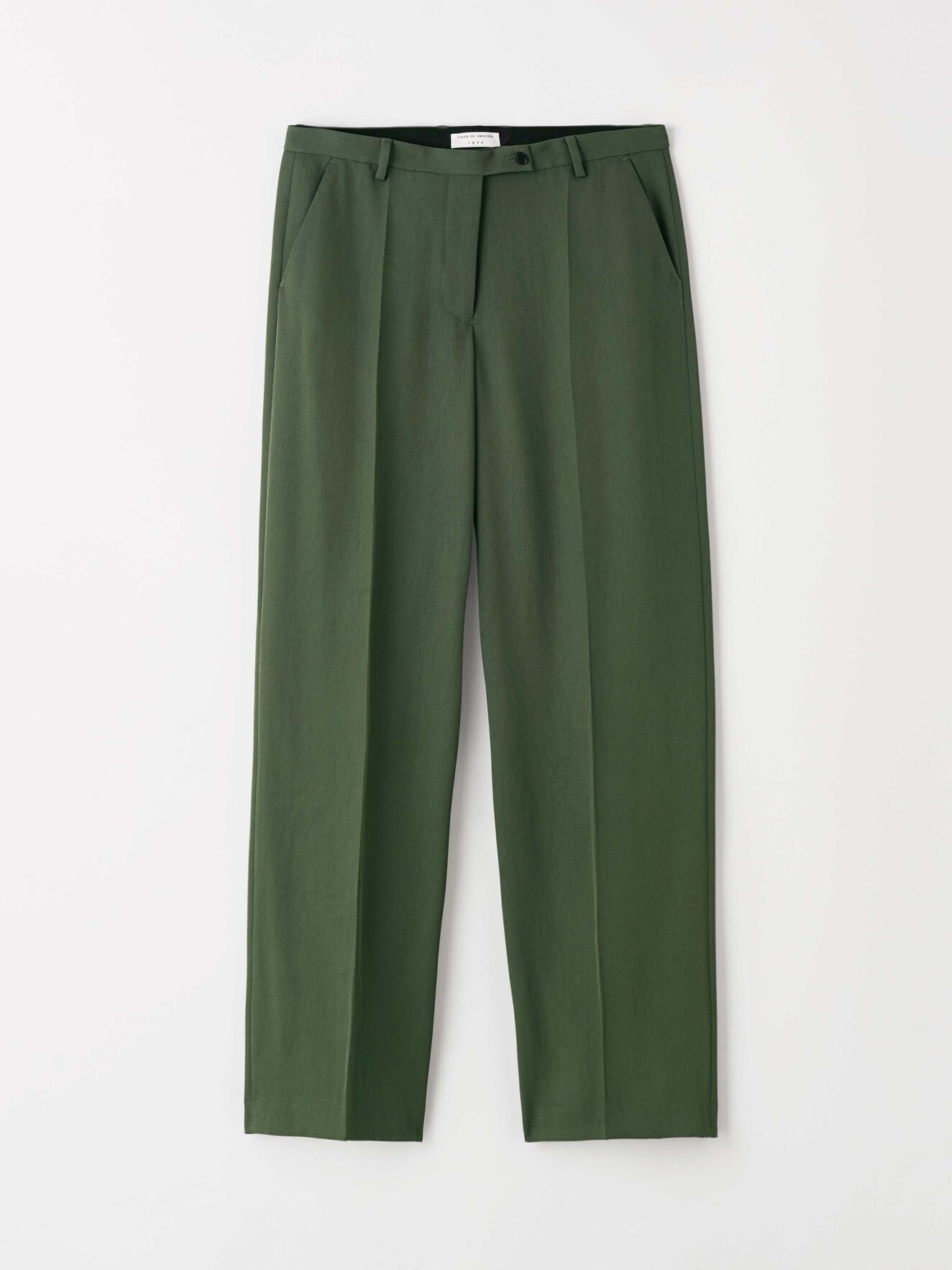 Silene Trousers in Utility Green from Tiger of Sweden Silene Trousers in Utility Green from Tiger of Sweden