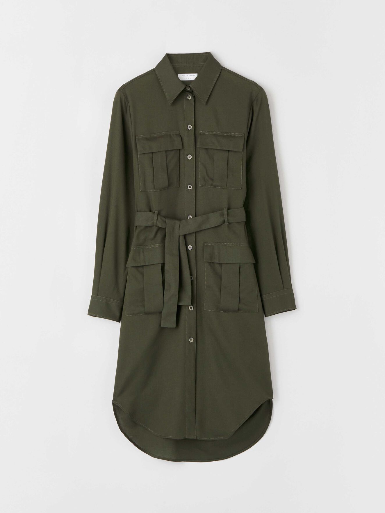 Trollios Shirt Dress in Forest from Tiger of Sweden Trollios Shirt Dress in Forest from Tiger of Sweden