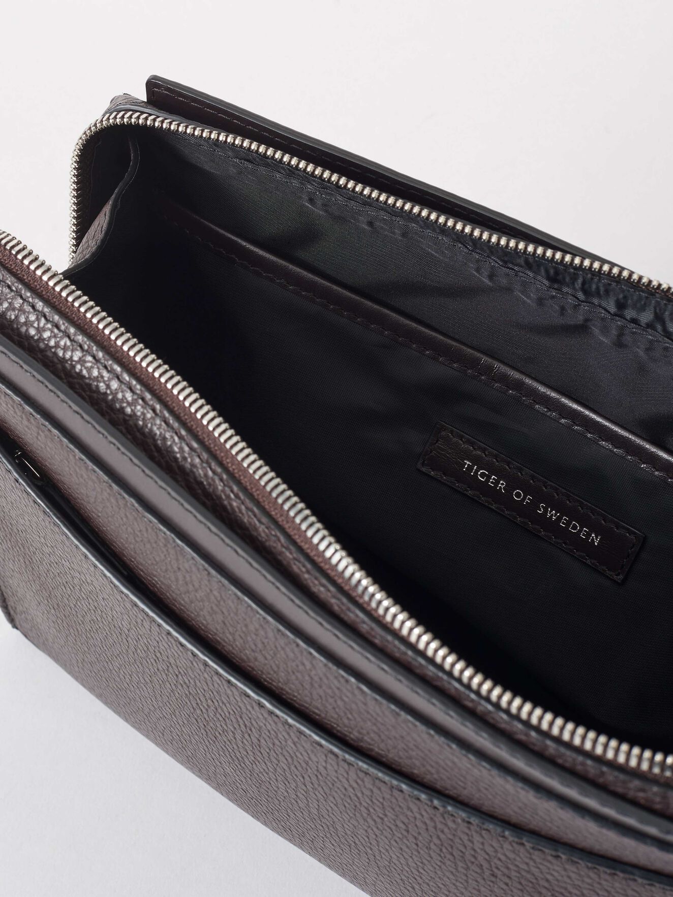 Westby Wash Bag in Dark Brown from Tiger of Sweden Westby Wash Bag in Dark Brown from Tiger of Sweden