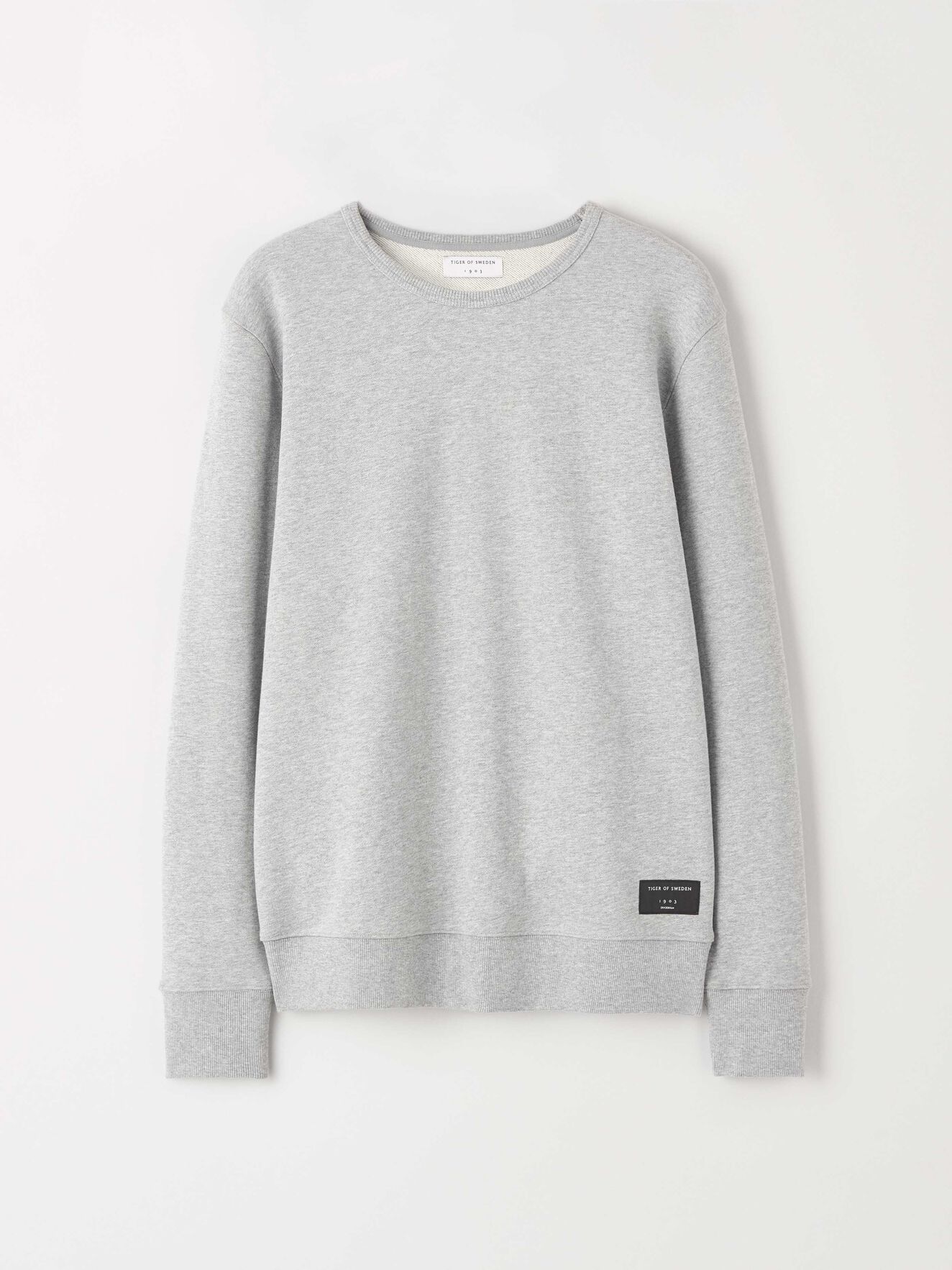 Dinos Sweatshirt in Med Grey Mel from Tiger of Sweden Dinos Sweatshirt in Med Grey Mel from Tiger of Sweden