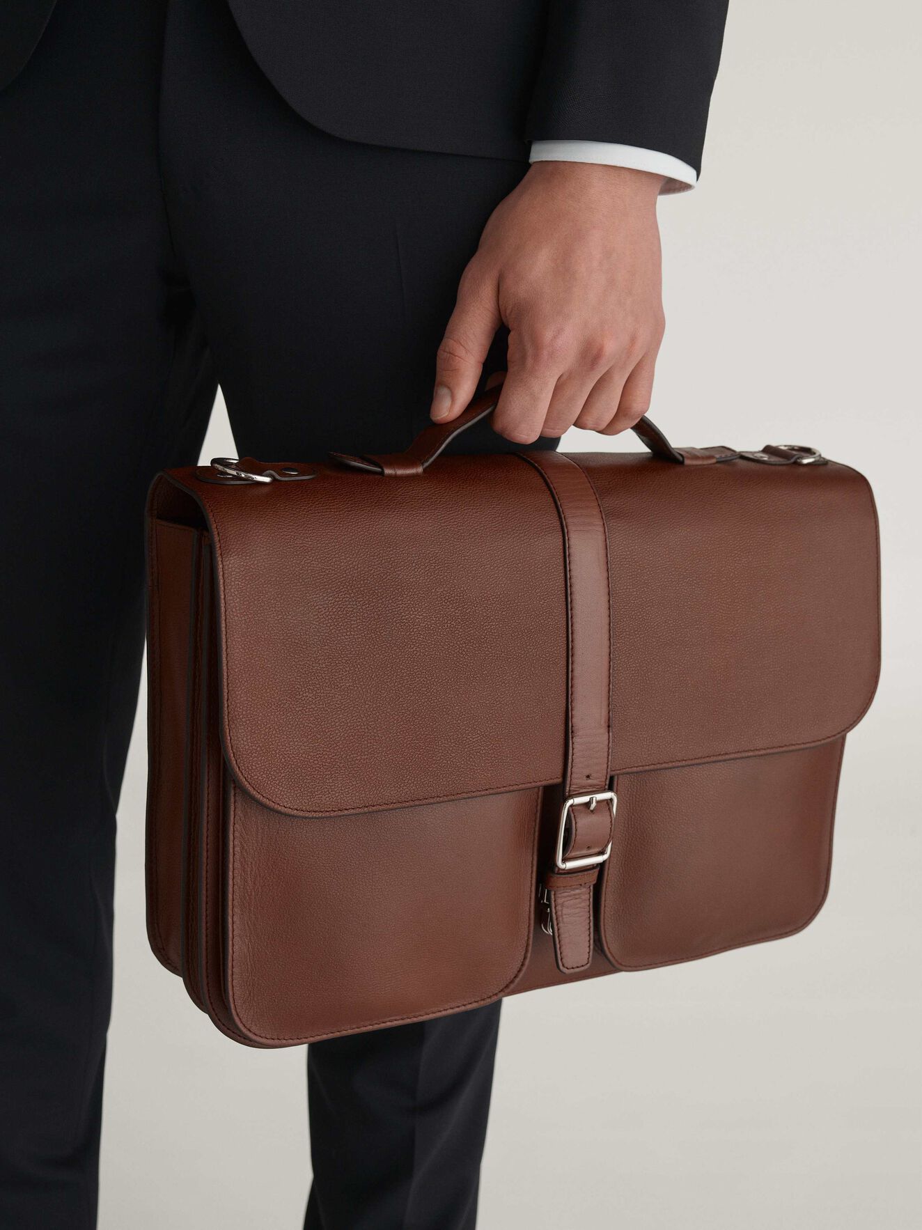 Lucha Briefcase in Medium Brown from Tiger of Sweden Lucha Briefcase in Medium Brown from Tiger of Sweden