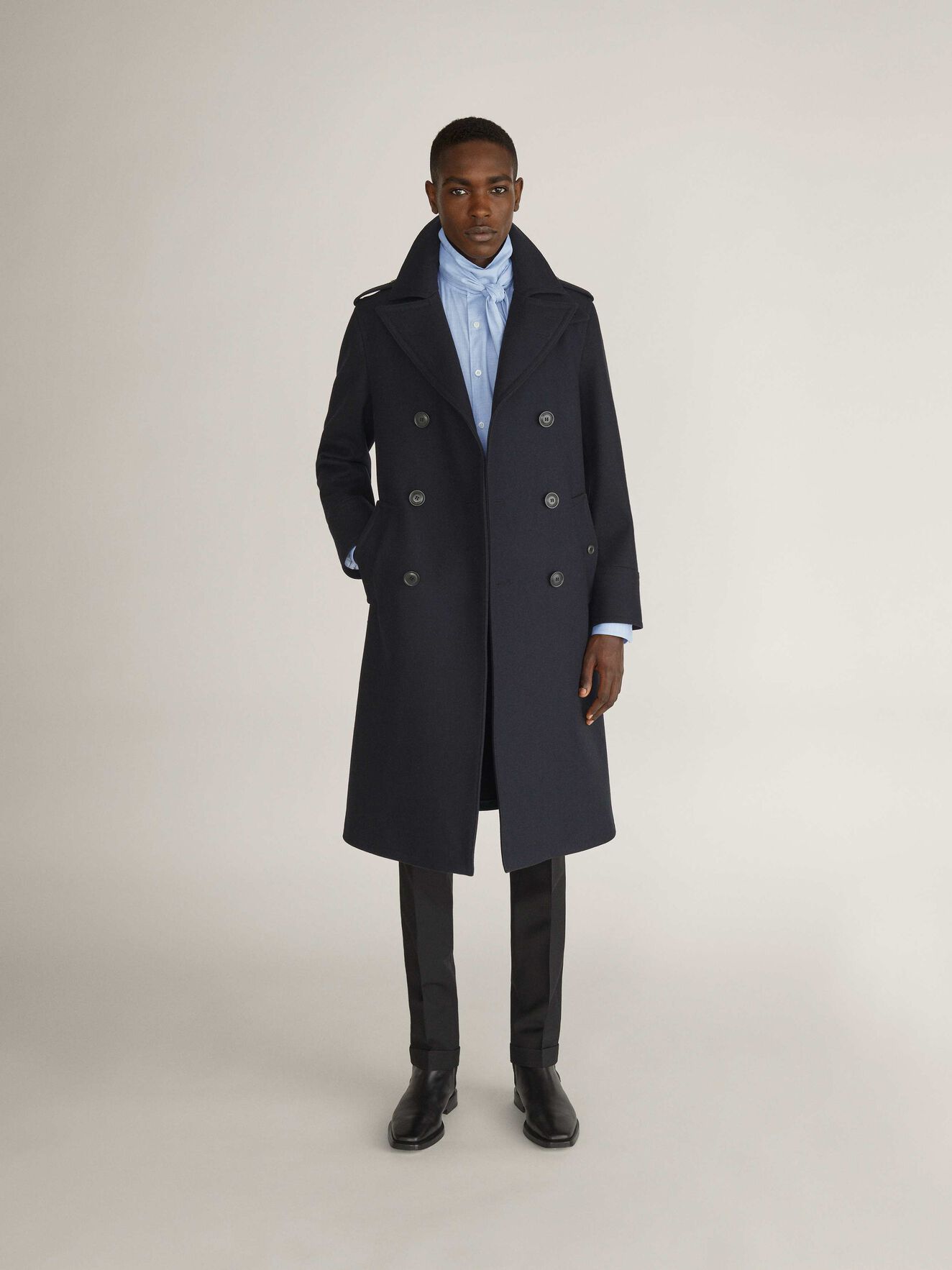 Cammel Coat in Dark Sea from Tiger of Sweden Cammel Coat in Dark Sea from Tiger of Sweden