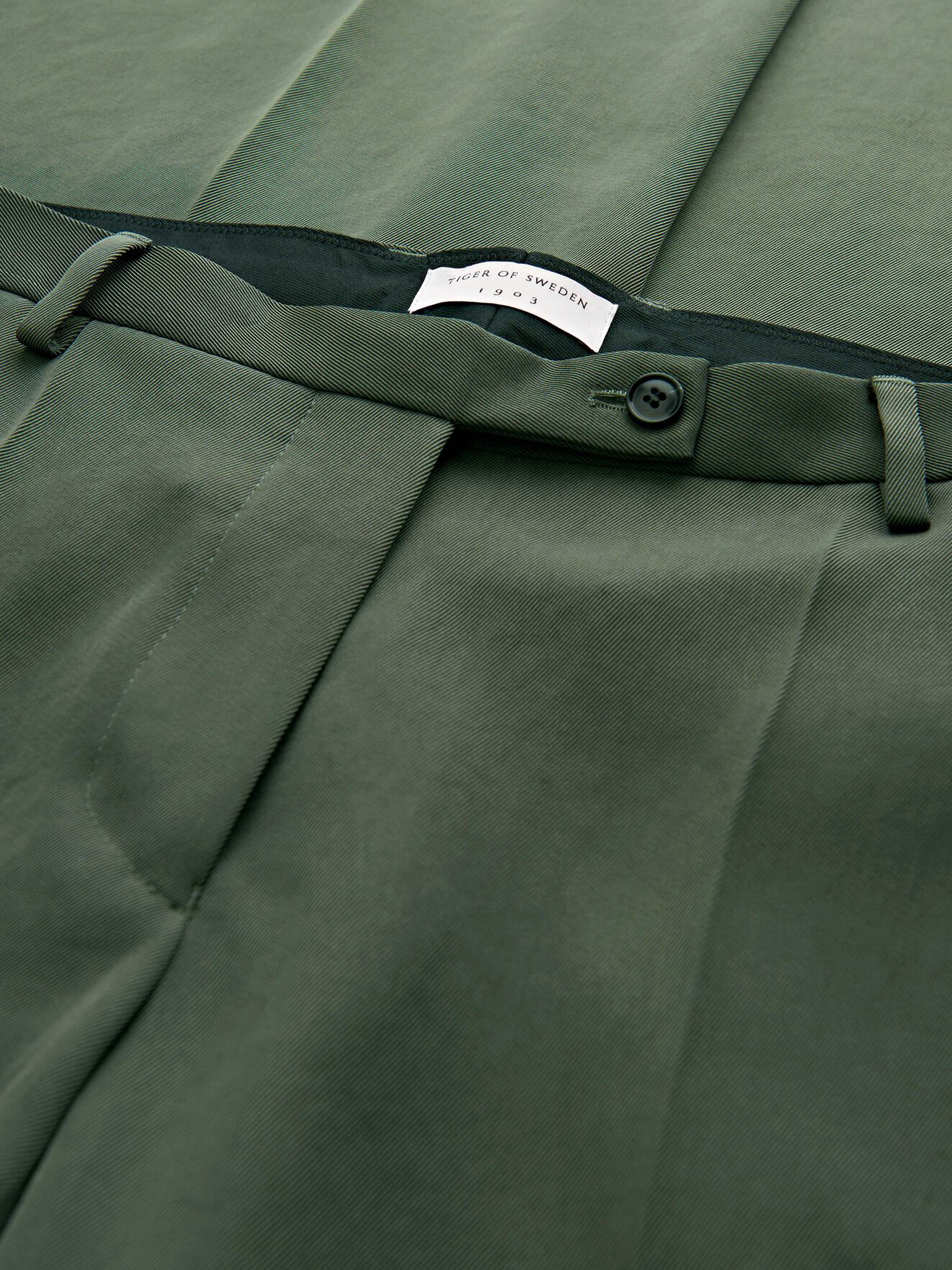 Silene Trousers in Utility Green from Tiger of Sweden Silene Trousers in Utility Green from Tiger of Sweden