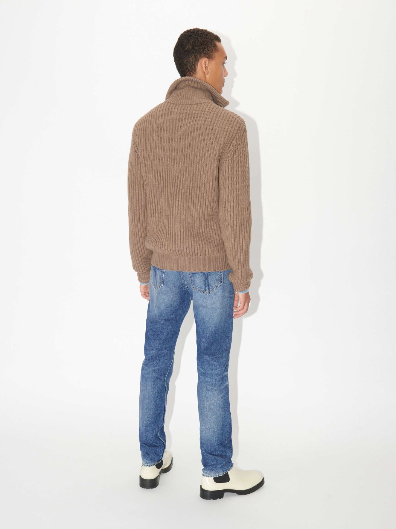 Zip 2W Cardigan in Sand from Tiger of Sweden Zip 2W Cardigan in Sand from Tiger of Sweden