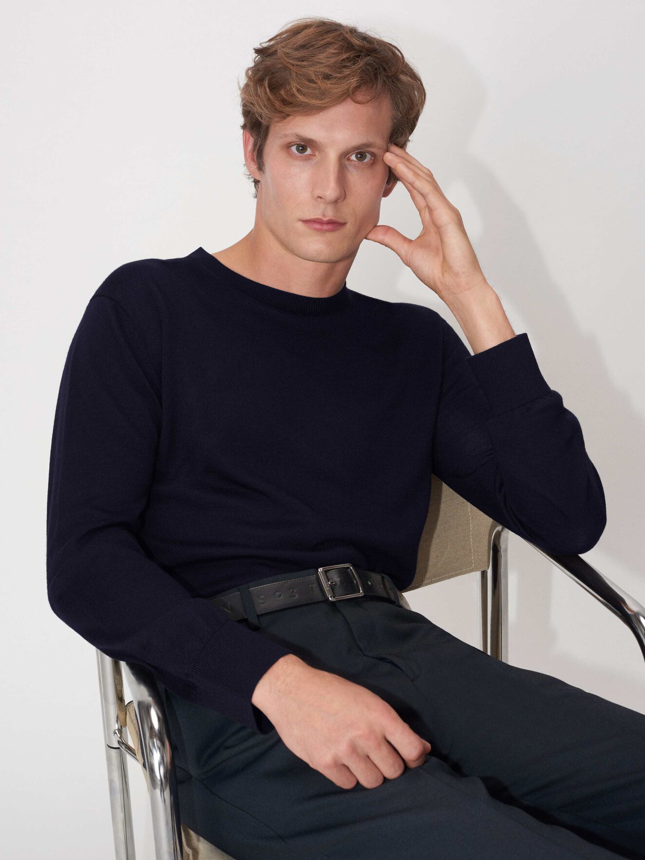 Nylan Pullover in Midnight blue from Tiger of Sweden Nylan Pullover in Midnight blue from Tiger of Sweden