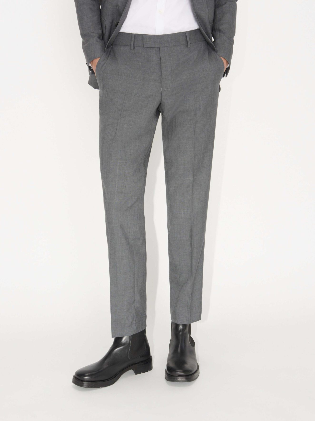Tordon Trousers in Med Grey Mel from Tiger of Sweden Tordon Trousers in Med Grey Mel from Tiger of Sweden