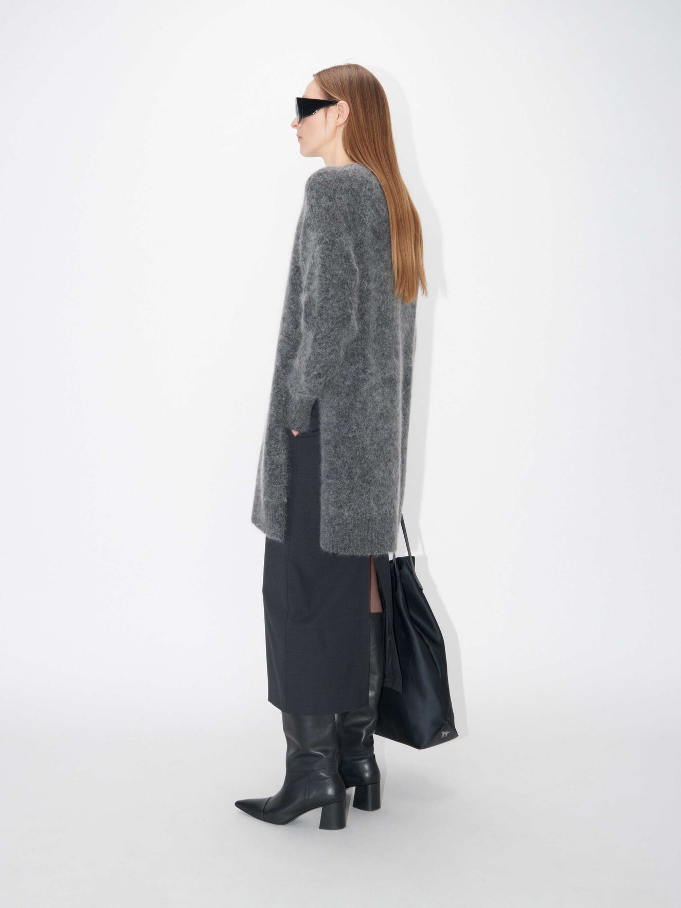 Preza Cardigan in Dark grey Mel from Tiger of Sweden Preza Cardigan in Dark grey Mel from Tiger of Sweden