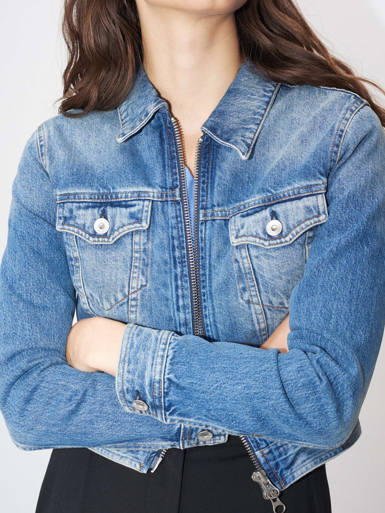 Truth Zip Jacket in Dust blue from Tiger of Sweden Truth Zip Jacket in Dust blue from Tiger of Sweden