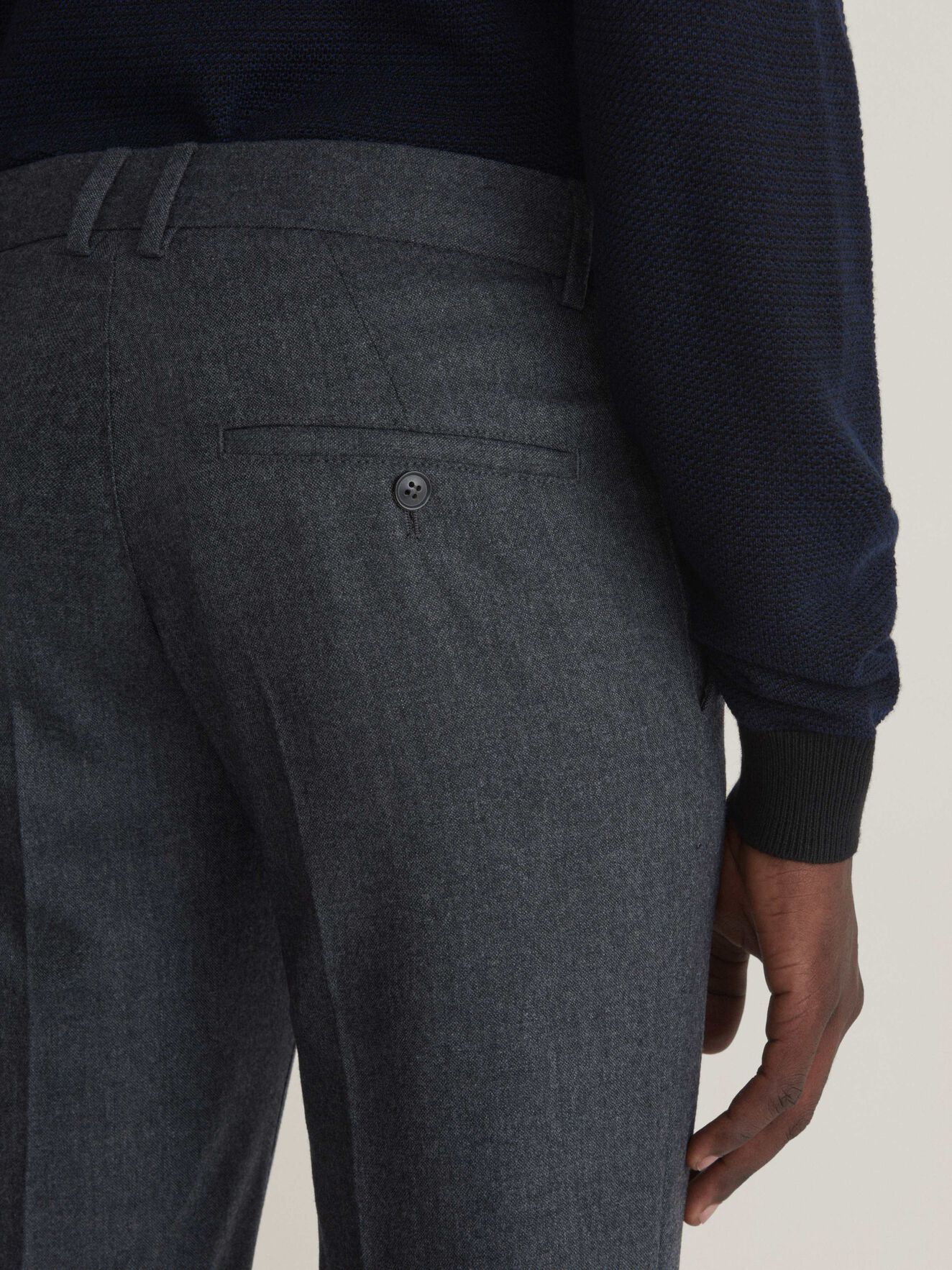 Todman Trousers in Med Grey Mel from Tiger of Sweden Todman Trousers in Med Grey Mel from Tiger of Sweden