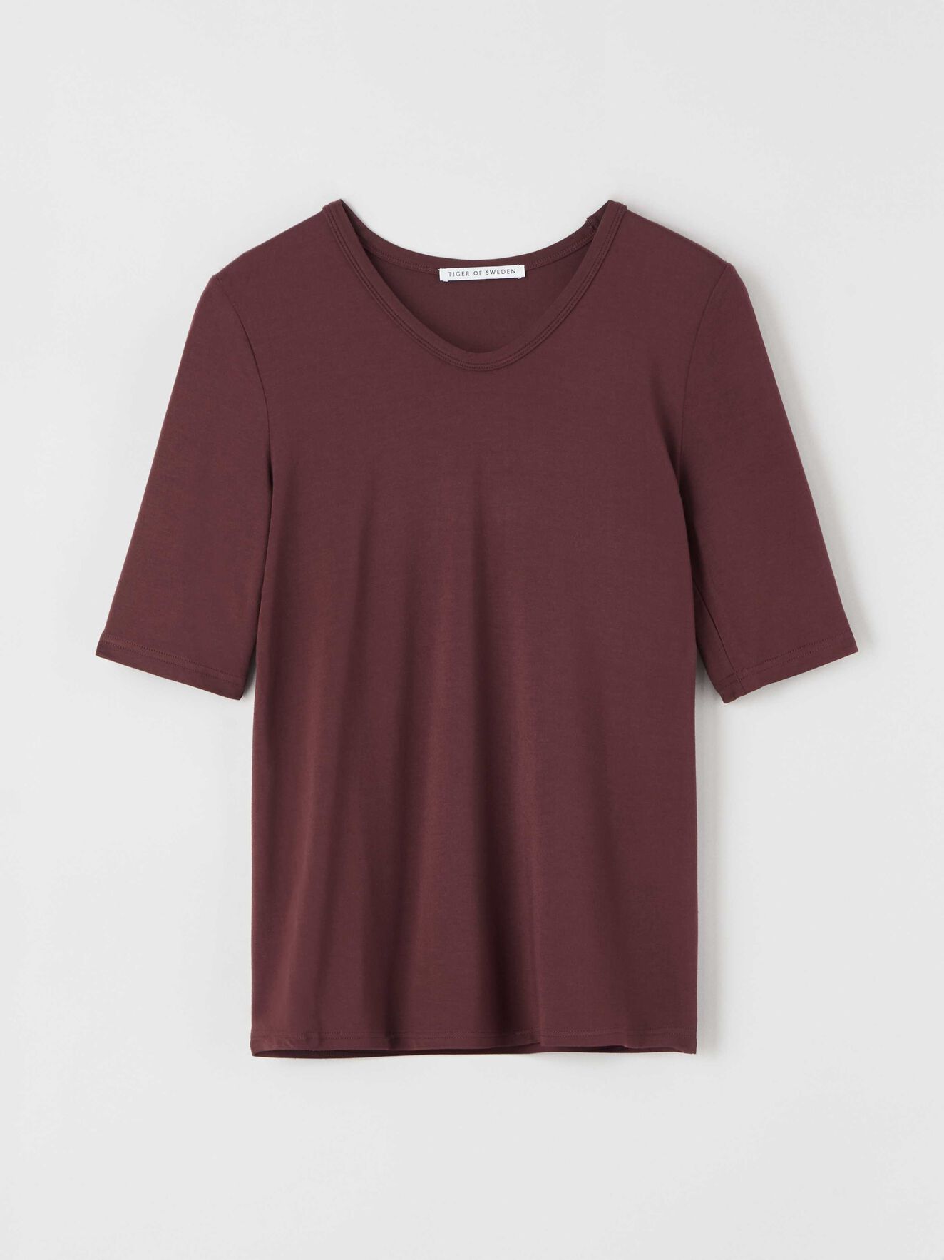 Centaurea T-Shirt in Wine from Tiger of Sweden Centaurea T-Shirt in Wine from Tiger of Sweden