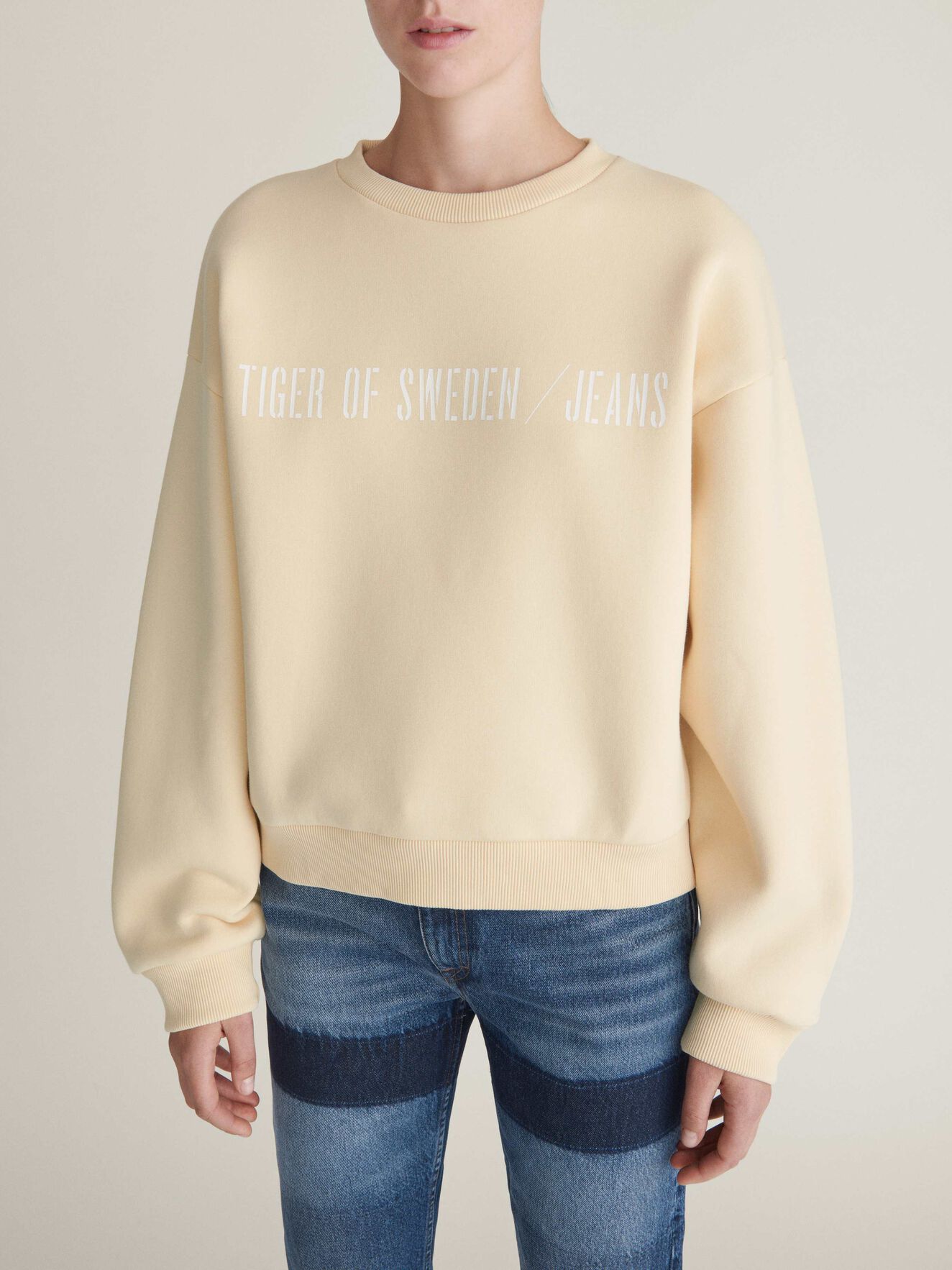 Big Marz Sweatshirt in Curd from Tiger of Sweden Big Marz Sweatshirt in Curd from Tiger of Sweden