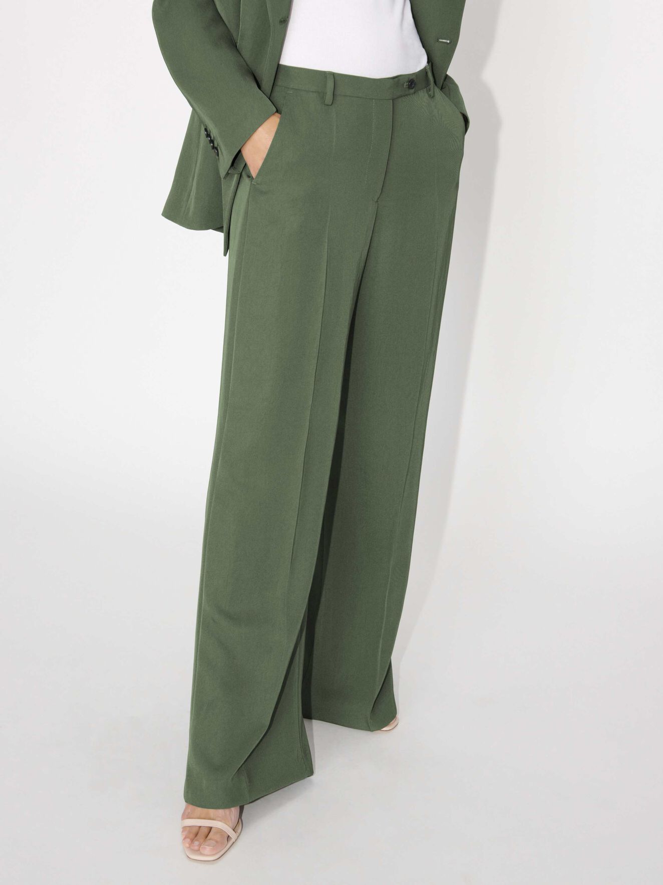Silene Trousers in Utility Green from Tiger of Sweden Silene Trousers in Utility Green from Tiger of Sweden