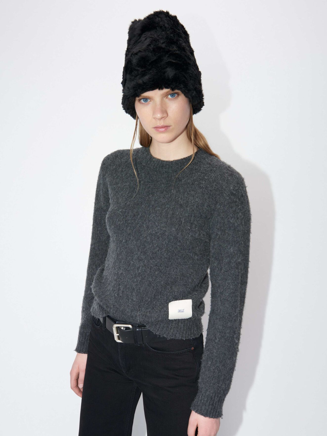Maya Pullover in Med Grey Mel from Tiger of Sweden Maya Pullover in Med Grey Mel from Tiger of Sweden