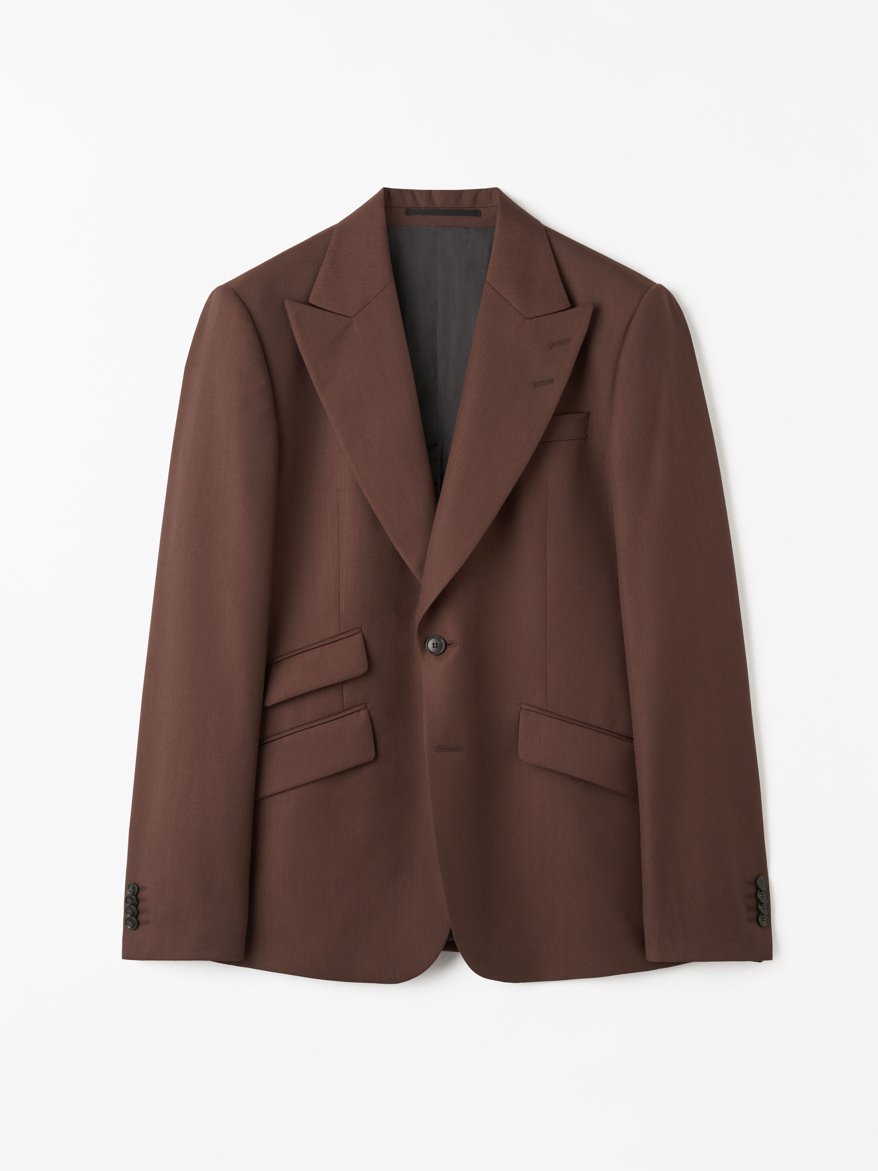 【OSTKAKA】WOOL BLENDED 3 BUTTON MOHAIR JACKET Wool/Mohair Hopsack Featherweight Blazer - Navy — The Anthology