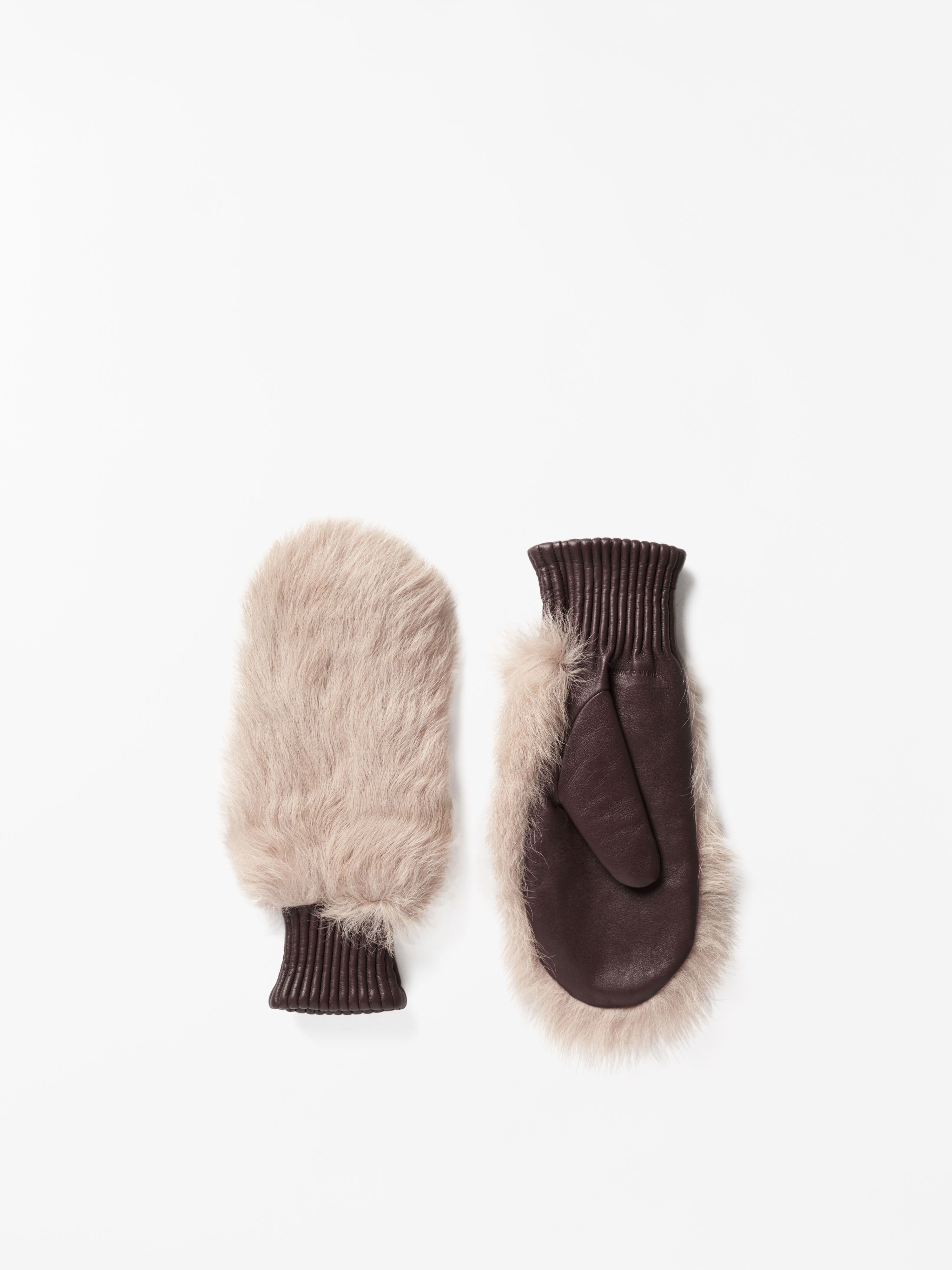 Chiro Brown Shearling Mittens