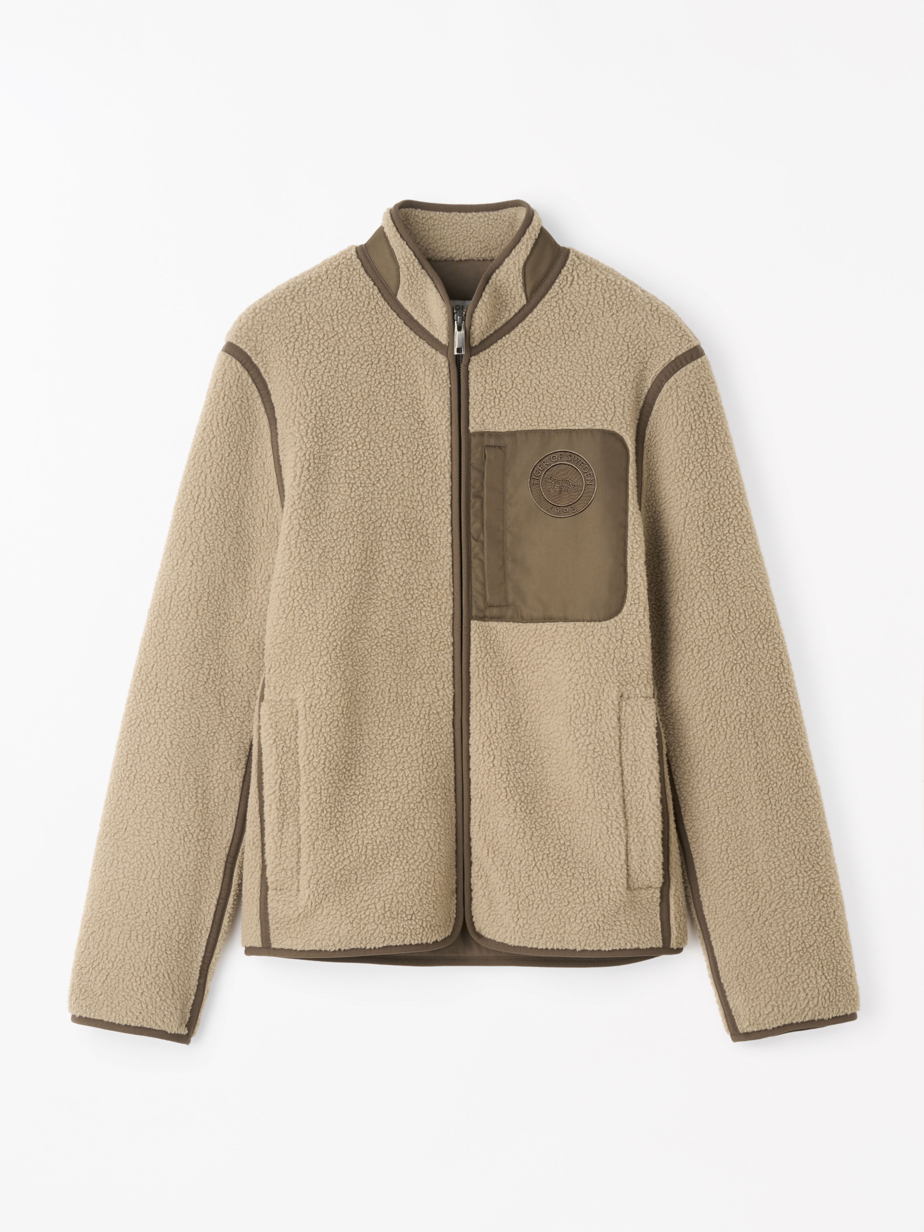 Ted Fleece Jakke Med Lynl&aring;s