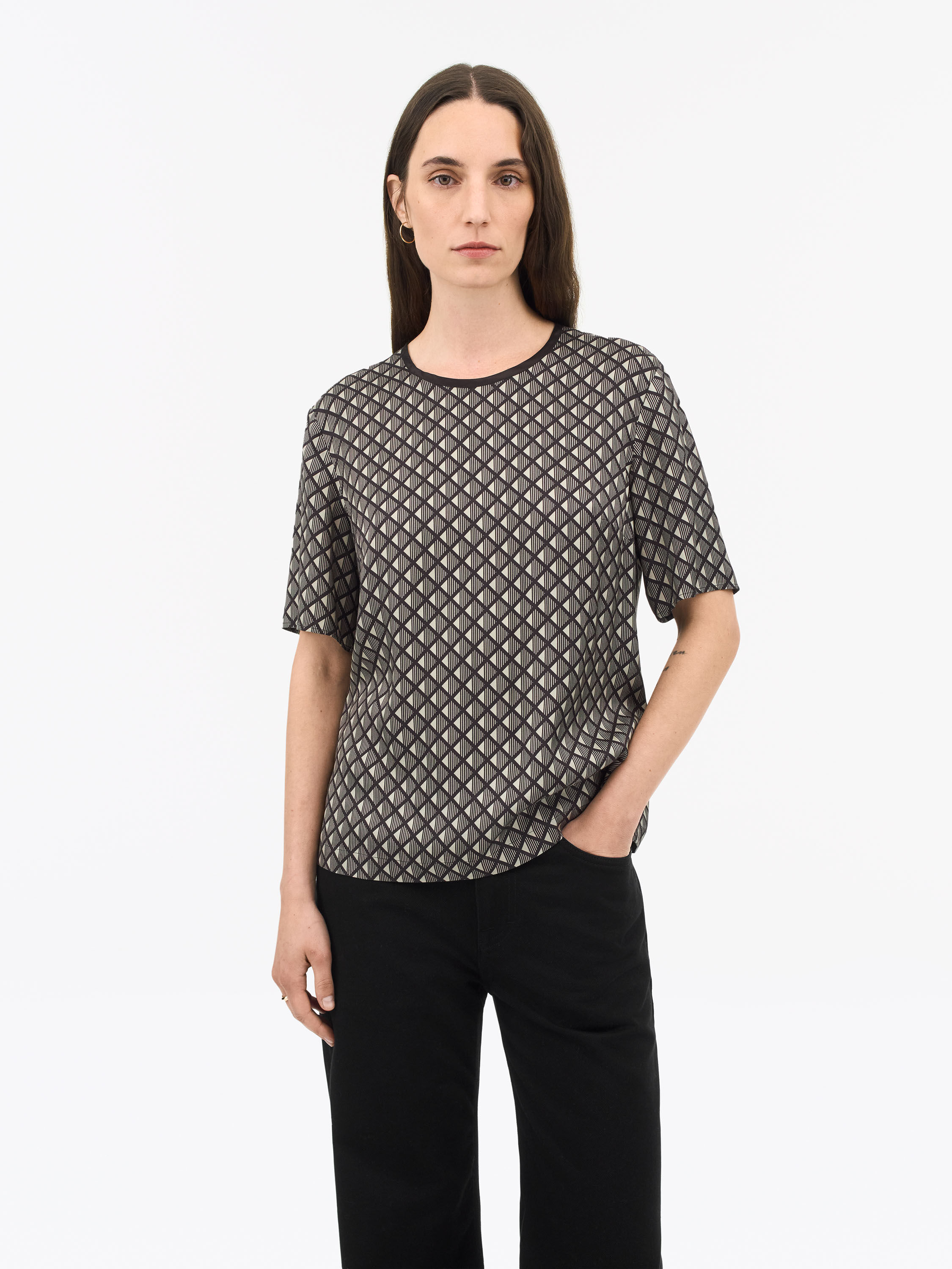 Robyn Draped Printed Blouse