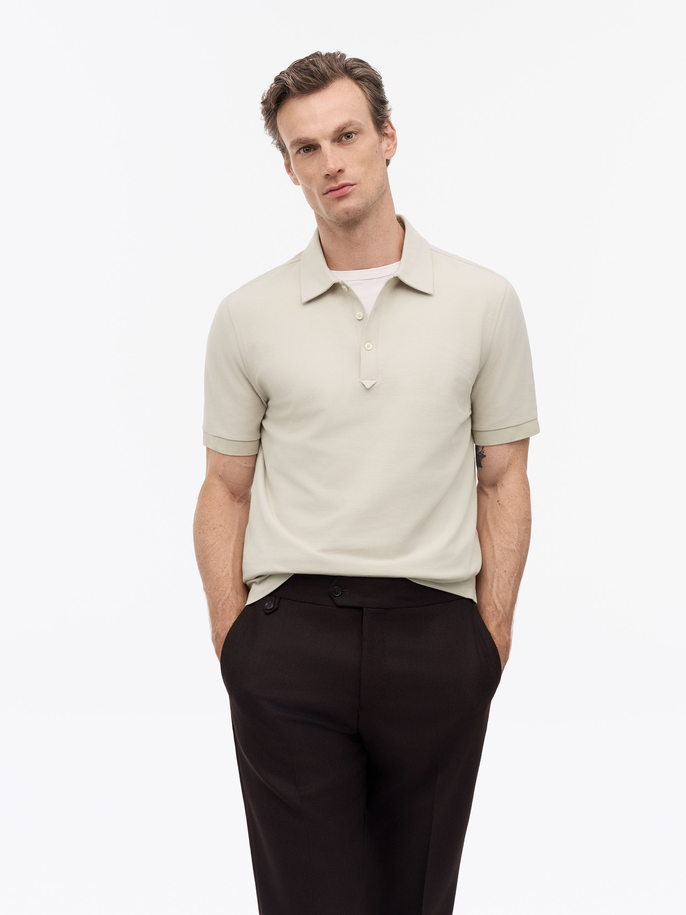Alvar Brushed Cotton Polo