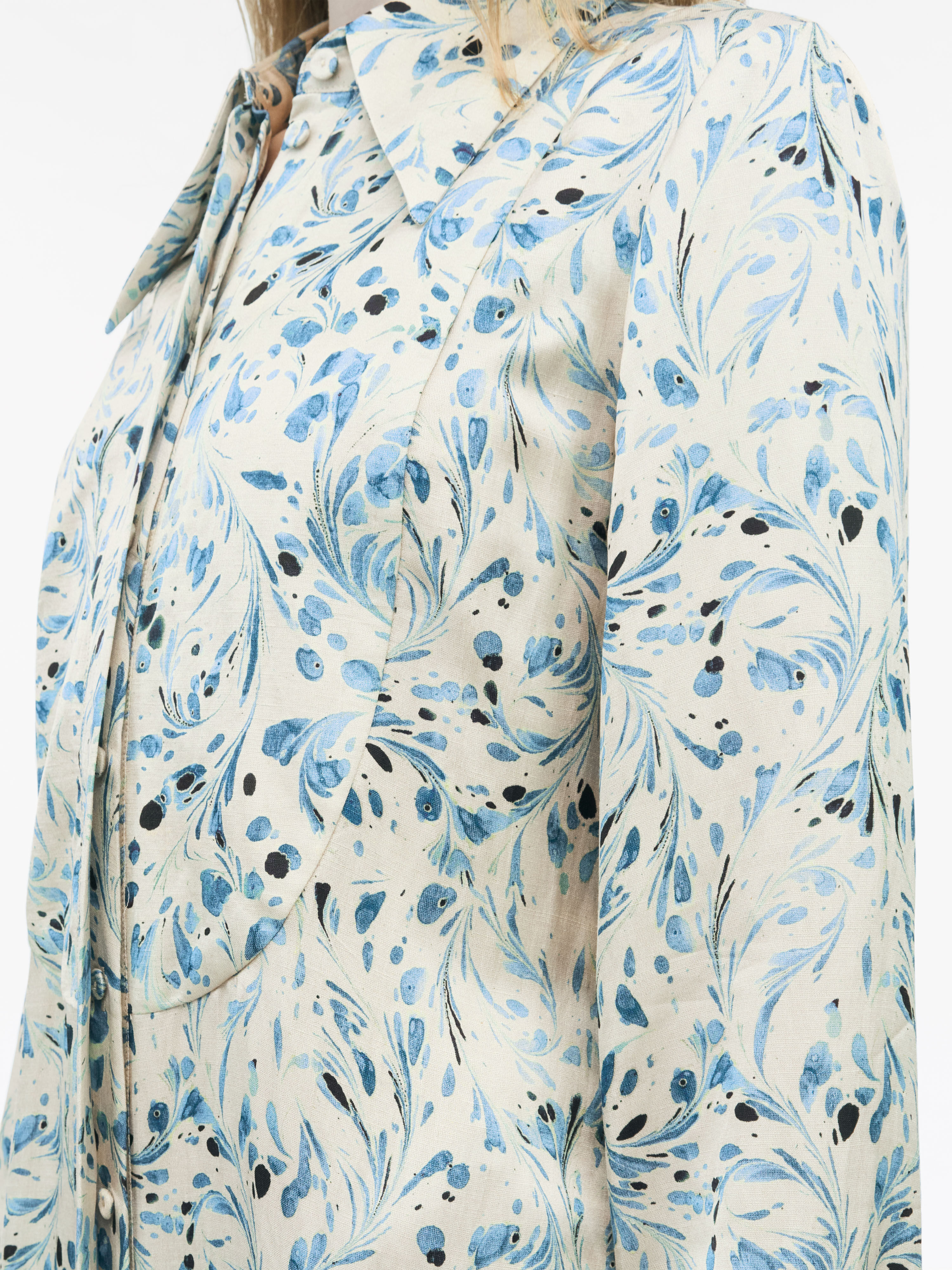 Leoner Floral Printed Linen Blend Shirt Dress | Tiger Of Sweden